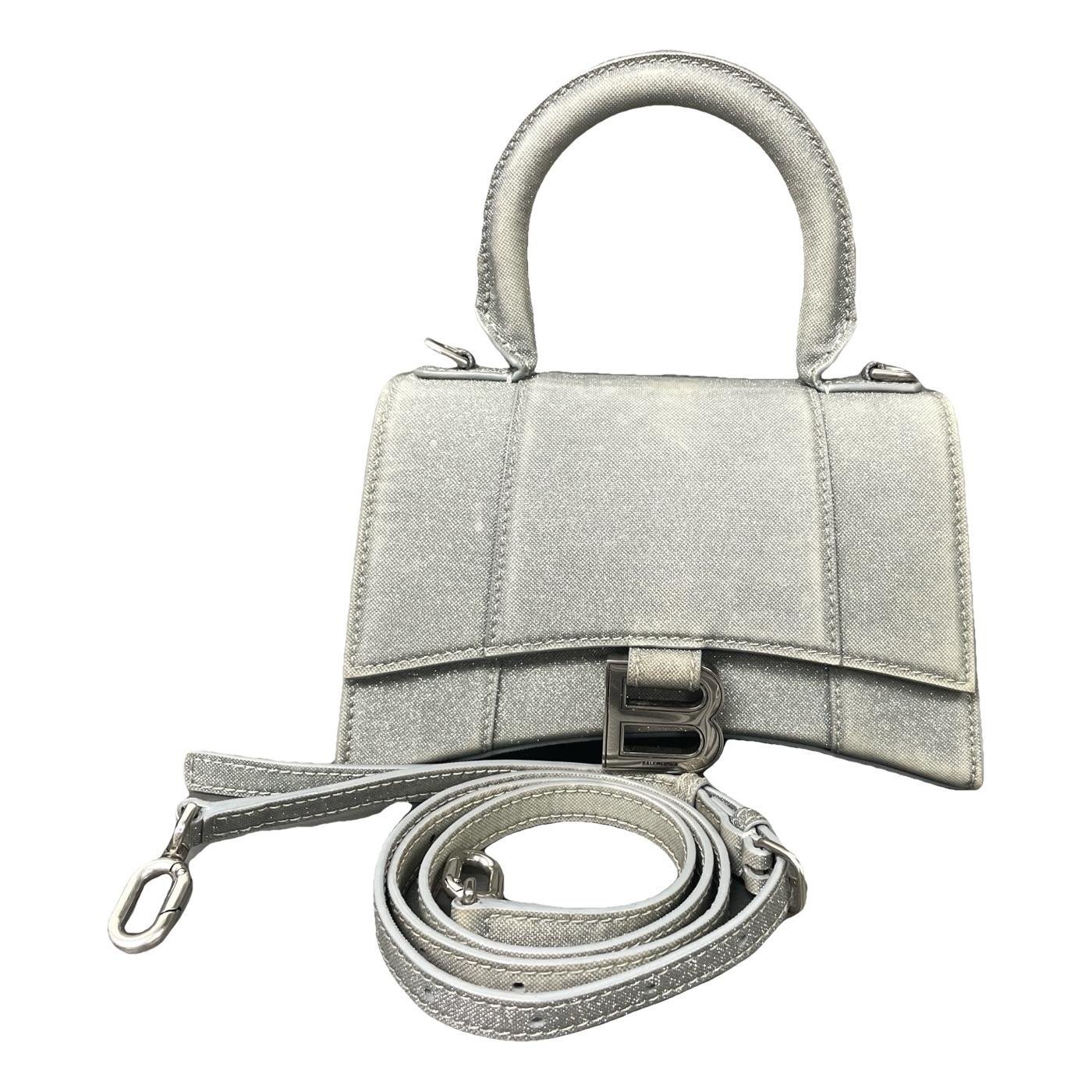 Hourglass leather handbag