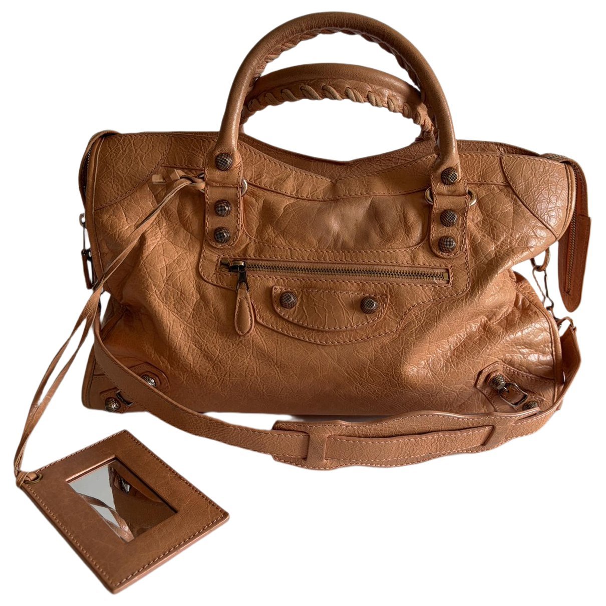 City leather handbag