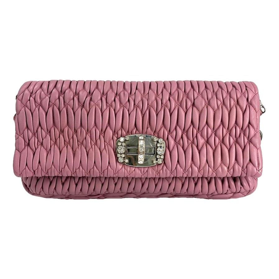Miu Crystal leather handbag