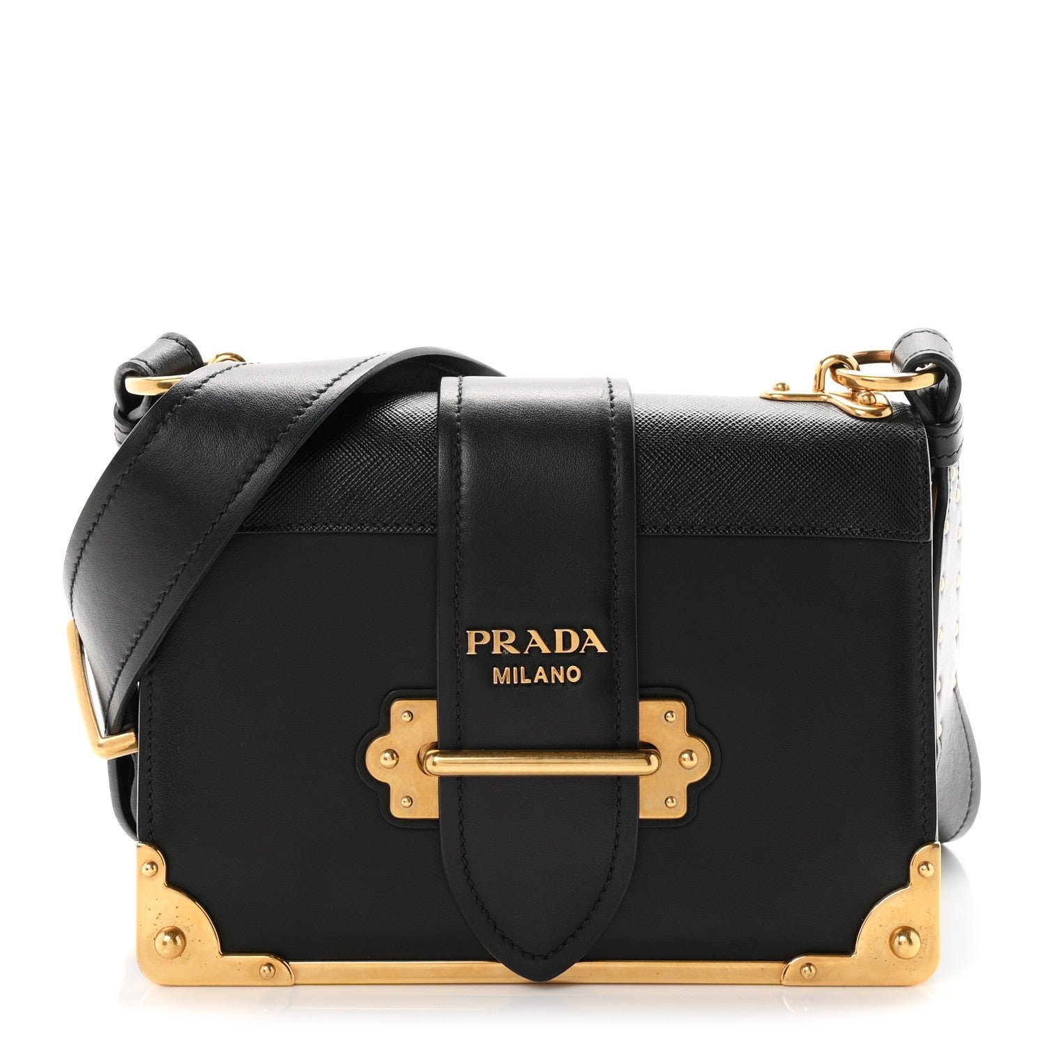Prada City Calf Saffiano Cahier Bag Black