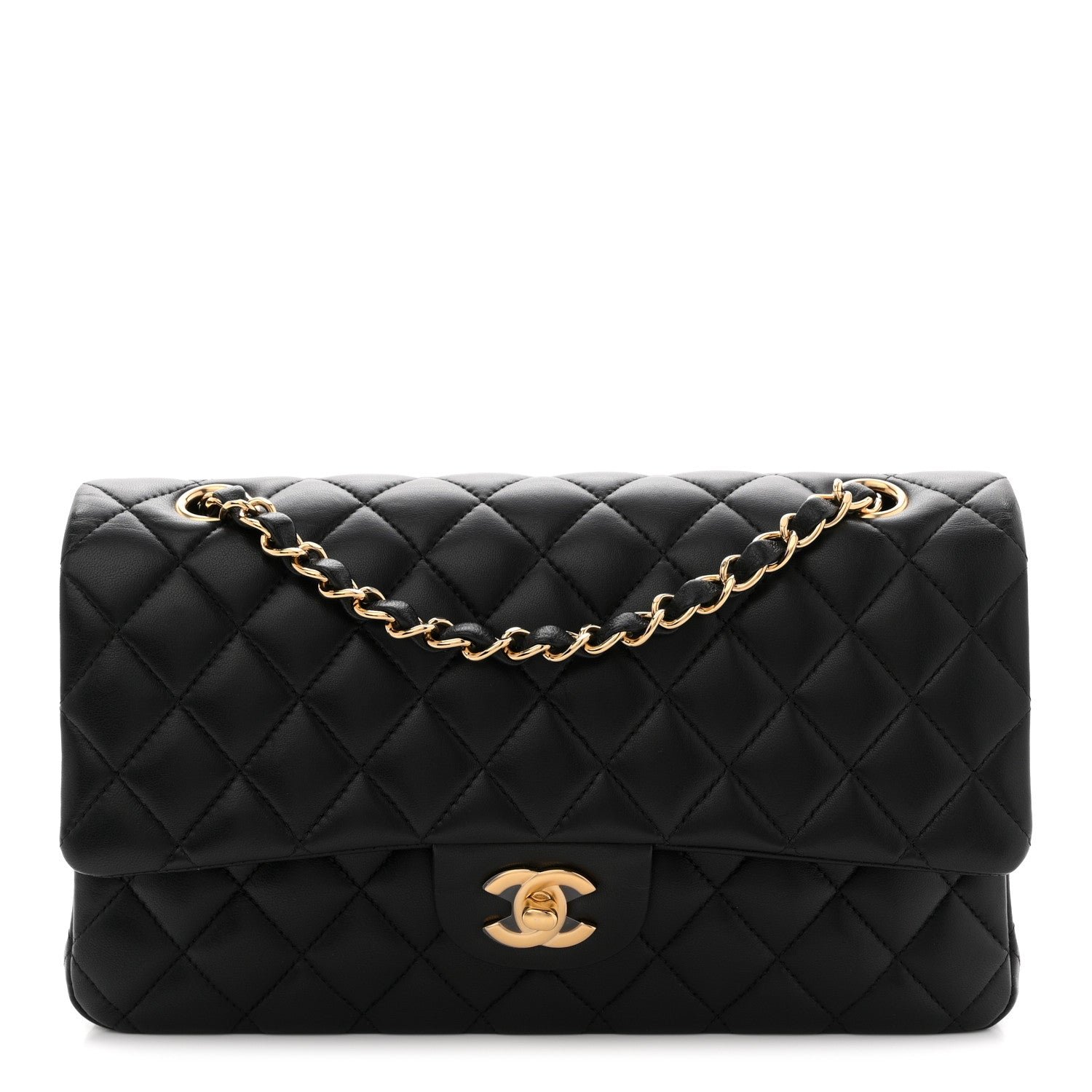 Chanel Lambskin Quilted Medium Double Flap Black
