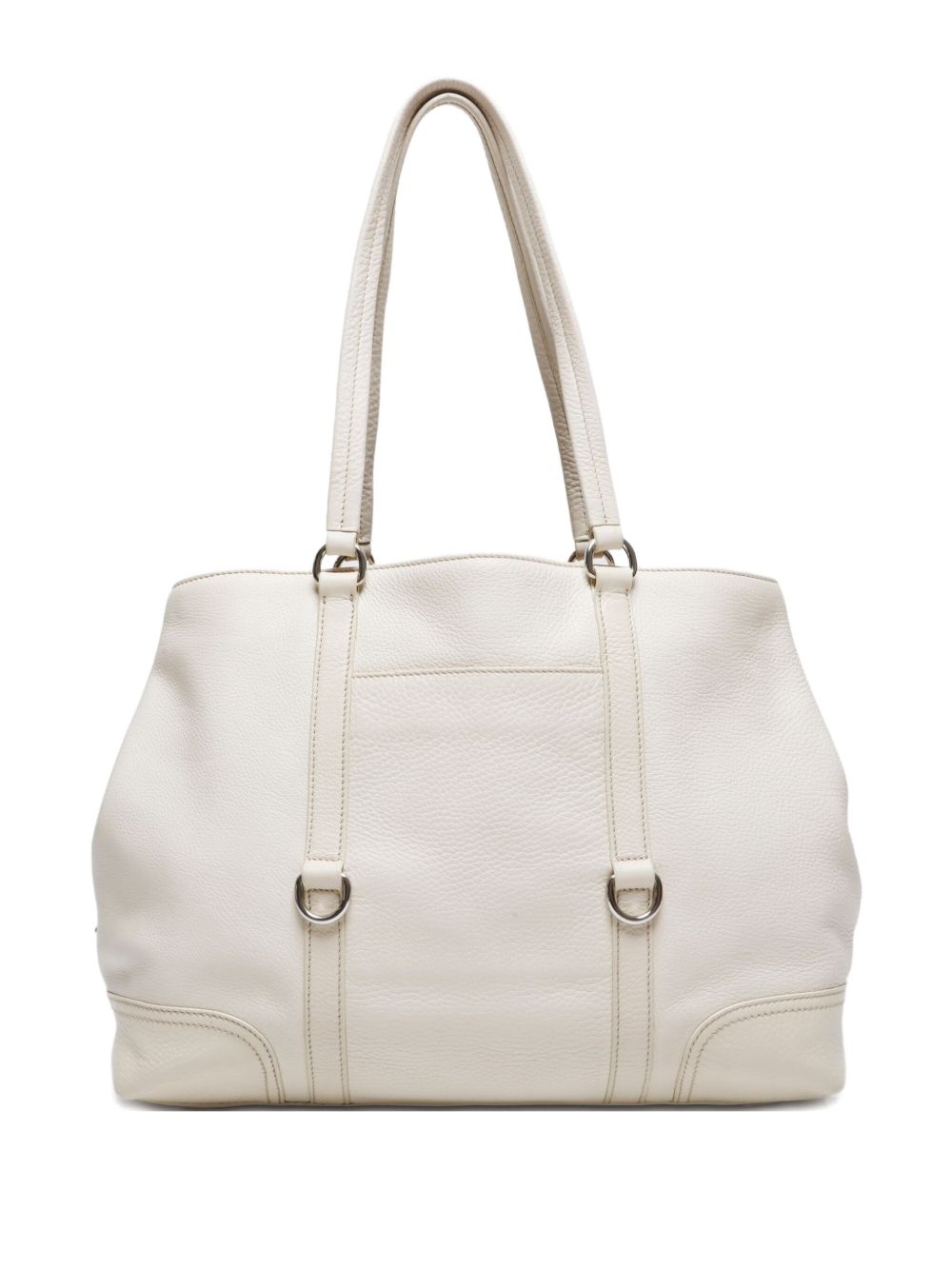 2000-2005s triangle-logo leather tote bag