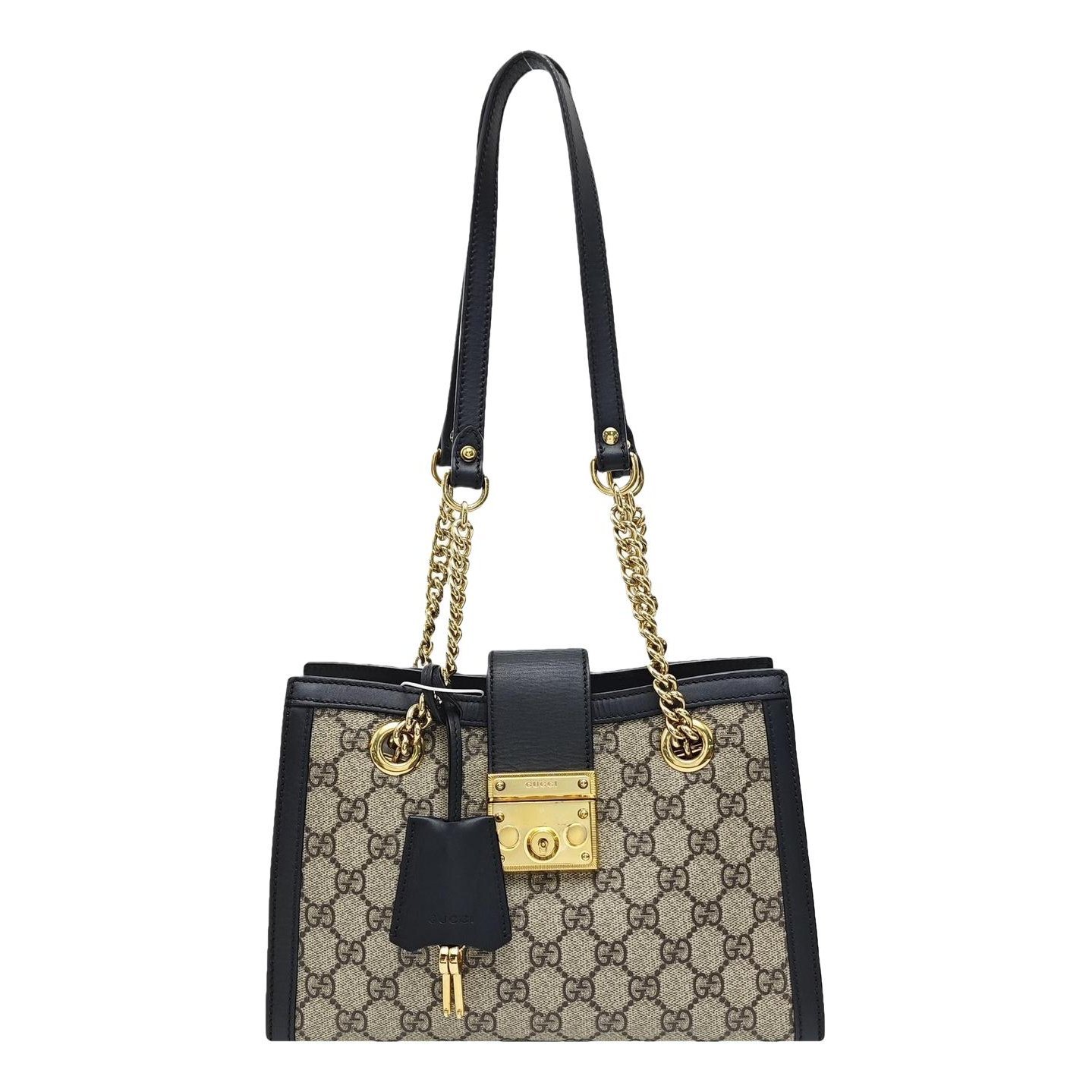 Padlock leather handbag