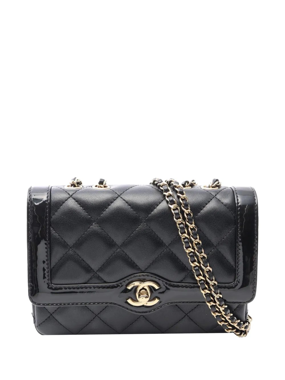 2021-2026 Mini Crumpled Glazed Lambskin Flap crossbody bag