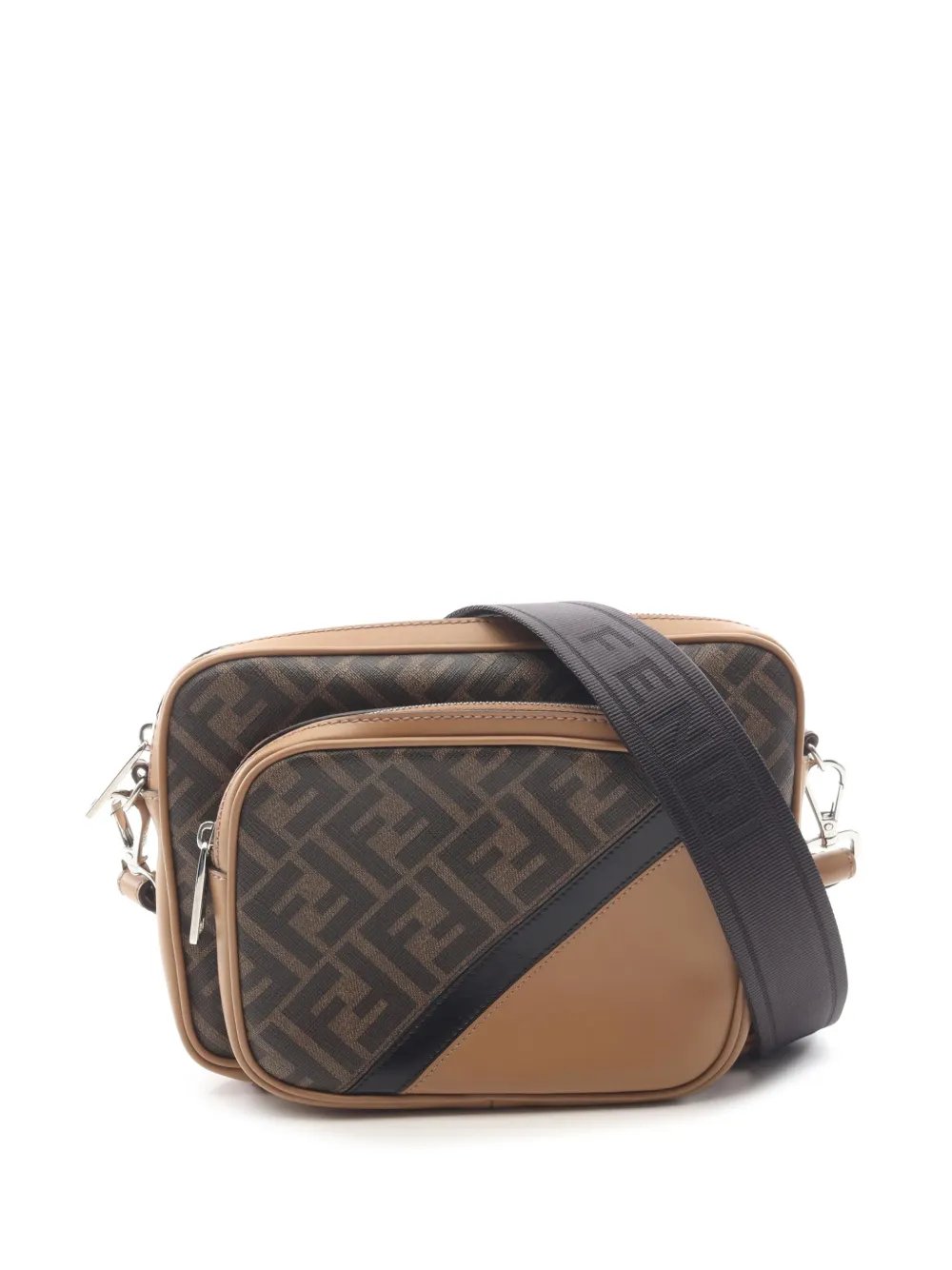 2010-2020 Shiny Glazed Fabric FF 1974 Diagonal Duo Camera Bag crossbody bag