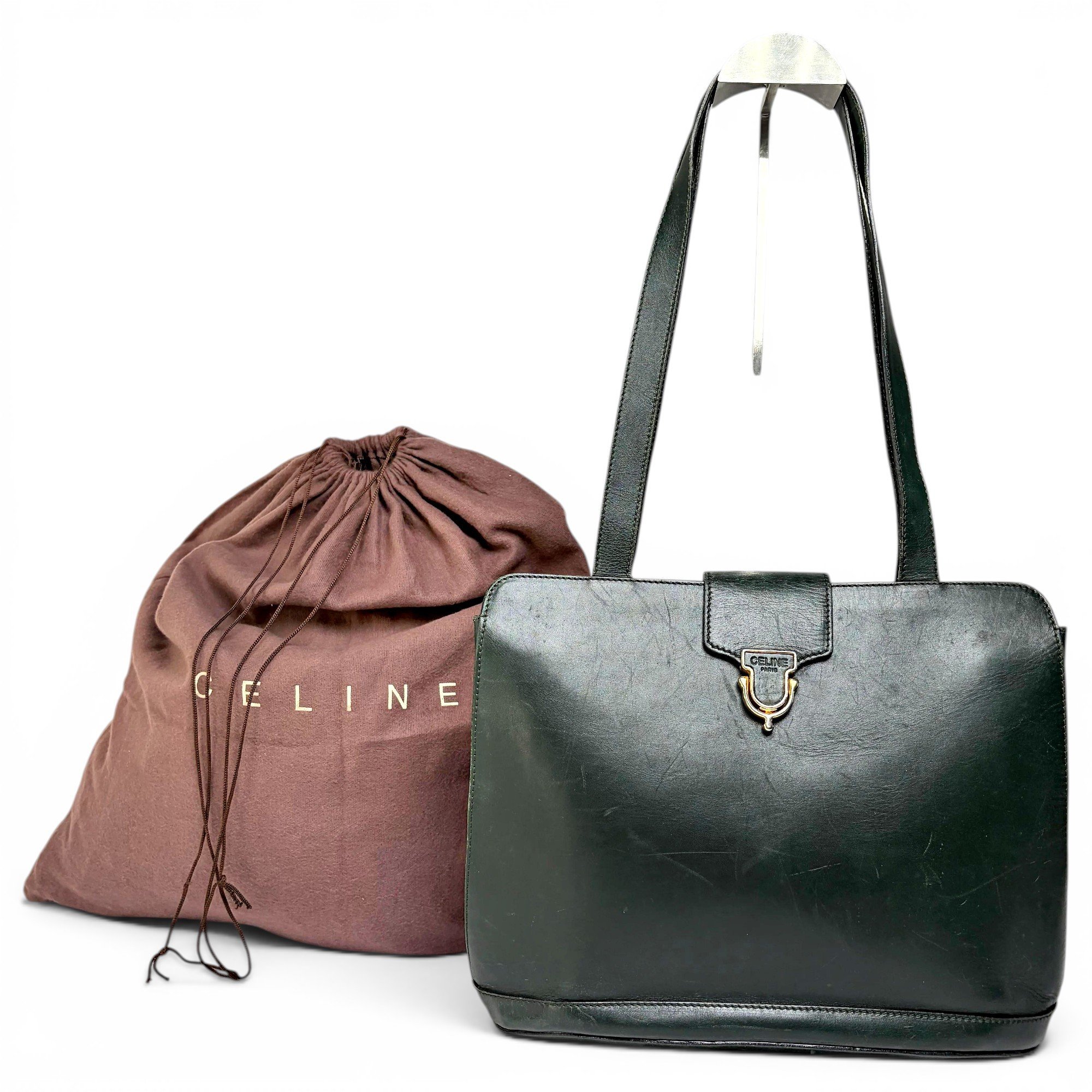 Clasp leather travel bag
