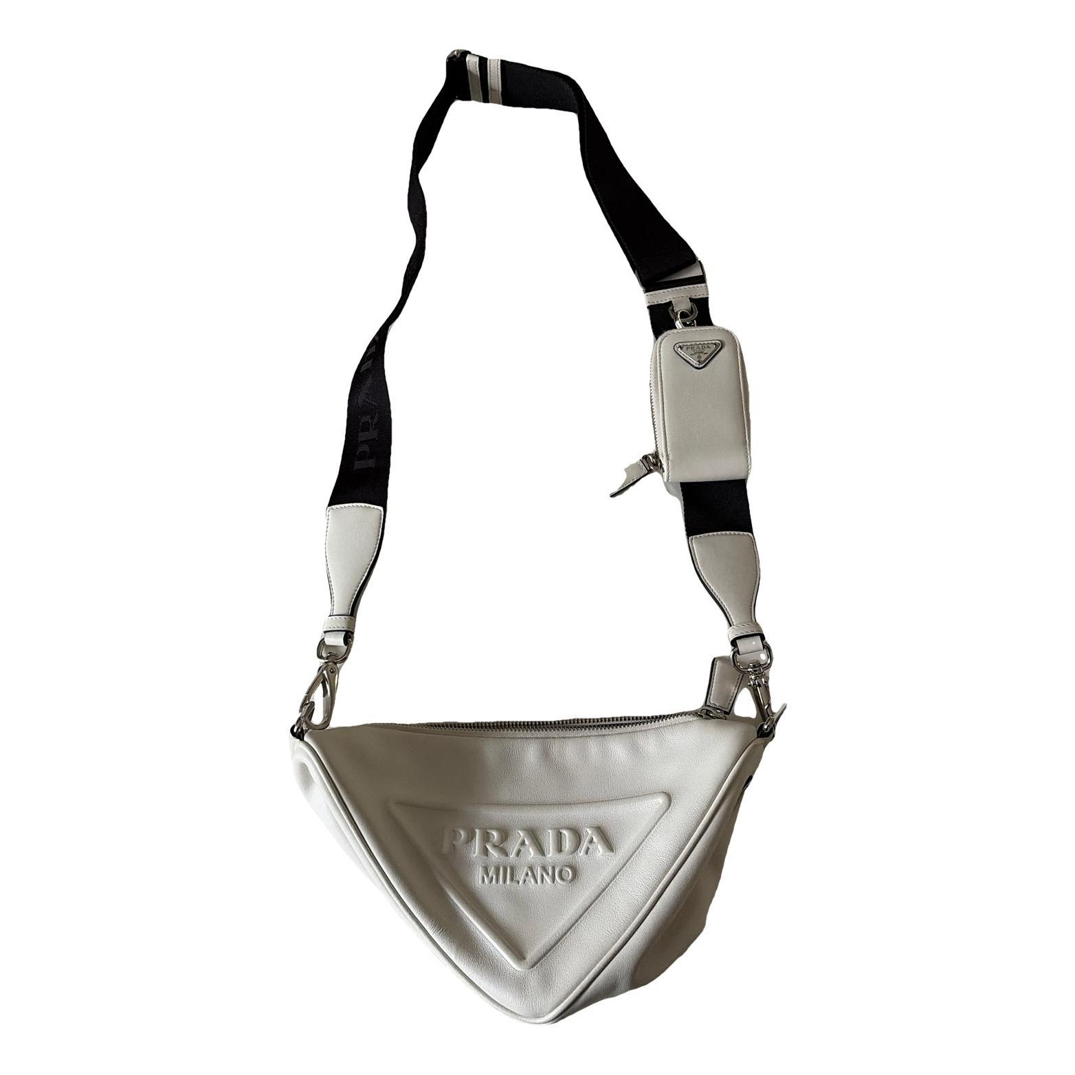 Triangle leather crossbody bag