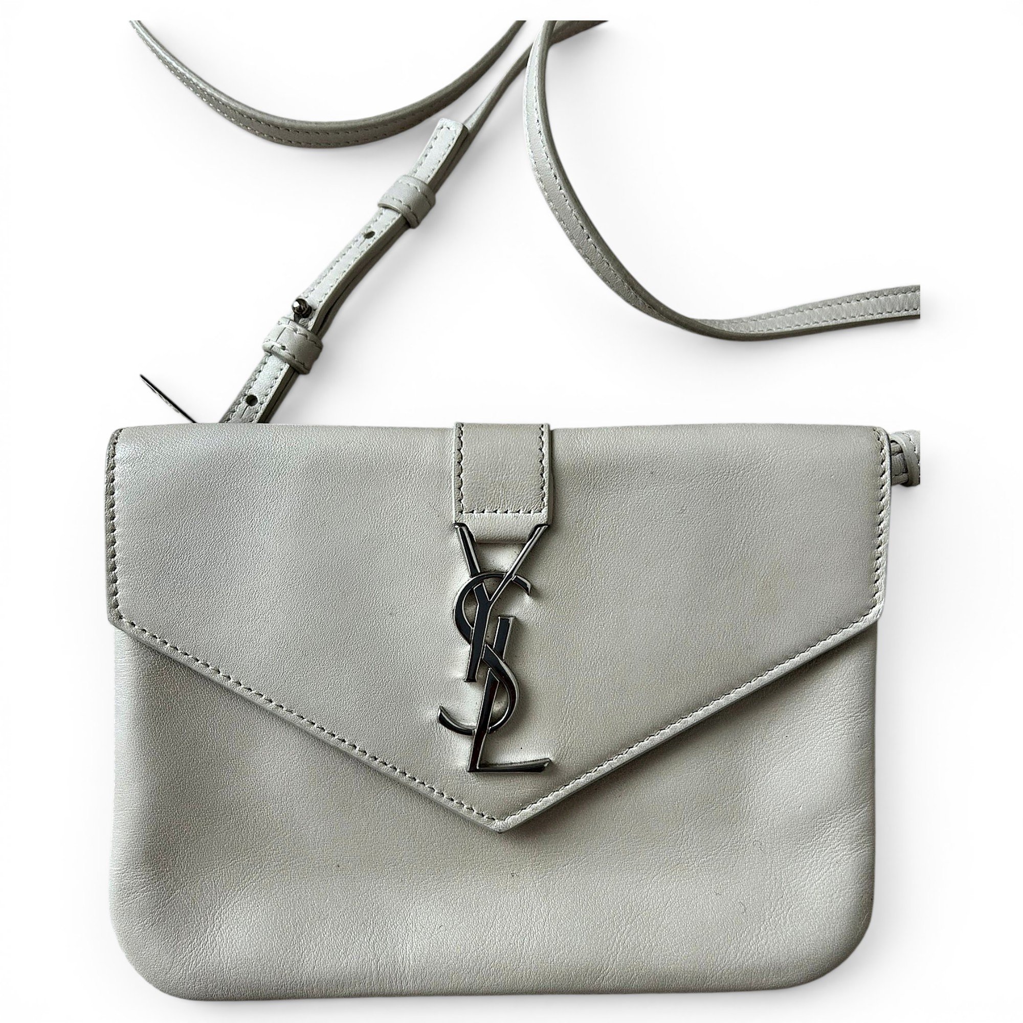 Leather clutch bag
