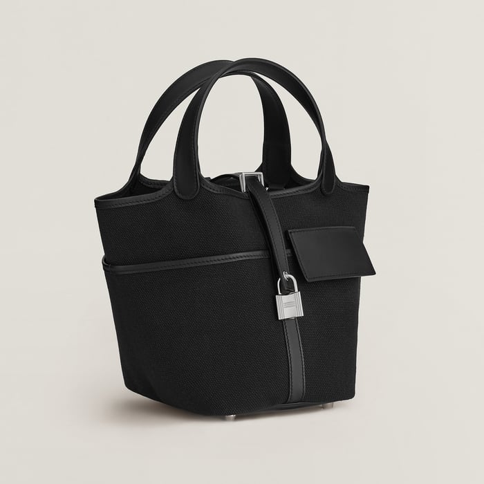 Noir Picotin Lock 18 Pocket Bag