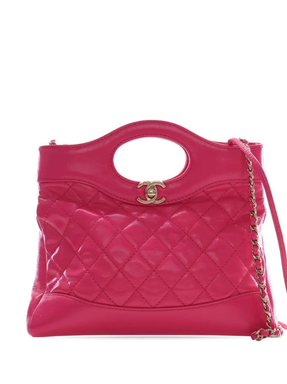2021-2026 Large Quilted Glazed Calfskin 31 Shopping Bag satchel