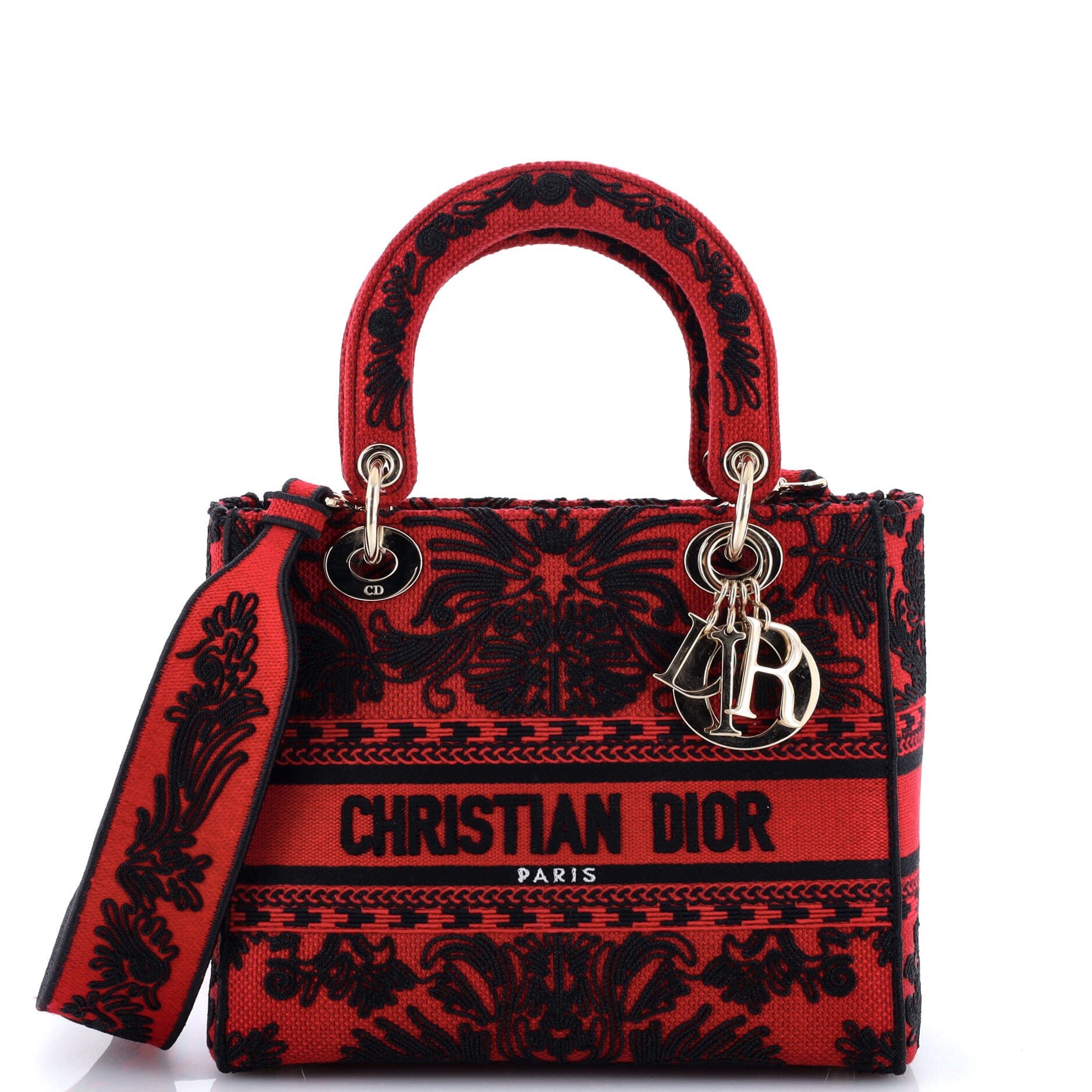 Dior Lady D-Lite Bag Embroidered Canvas Medium