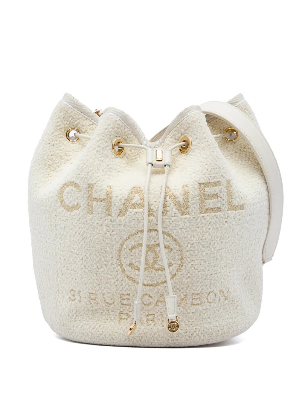 2019 Small Tweed Deauville Drawstring bucket bag