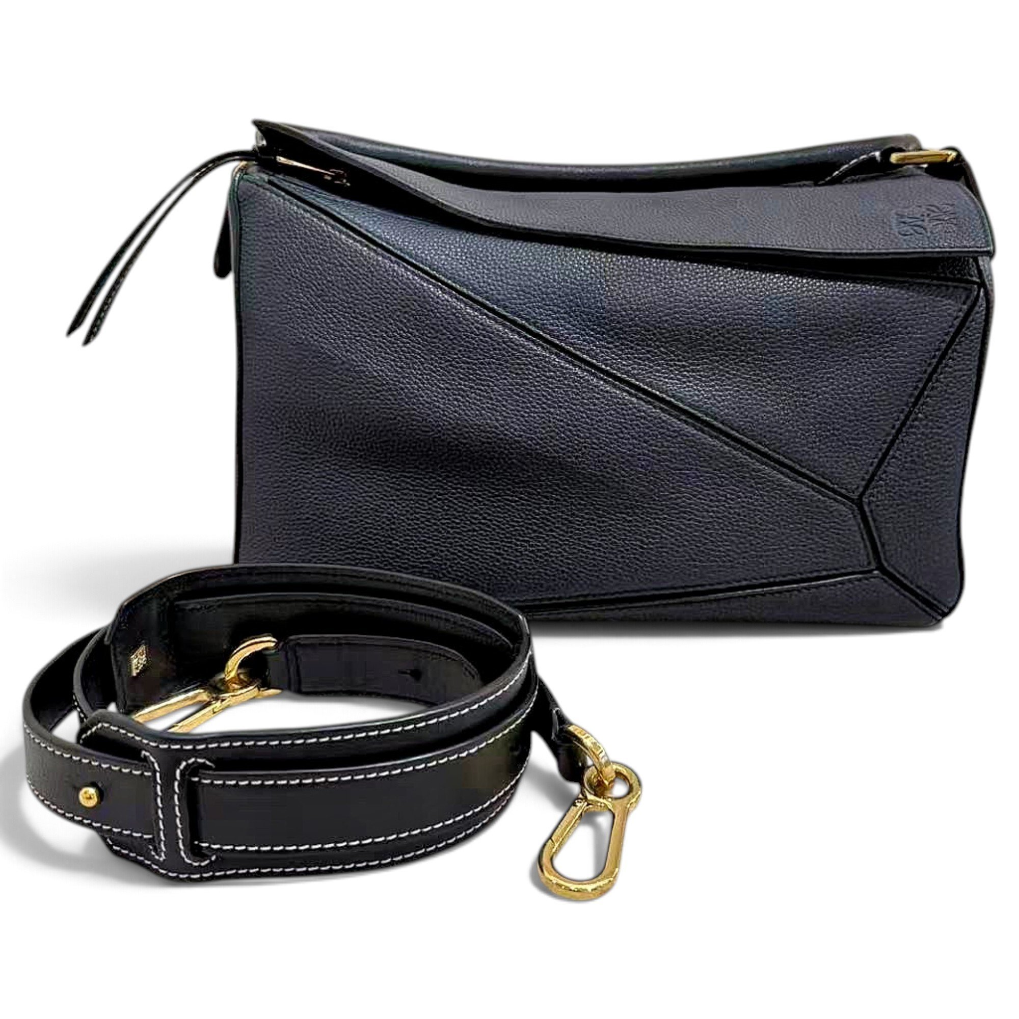 Puzzle leather handbag