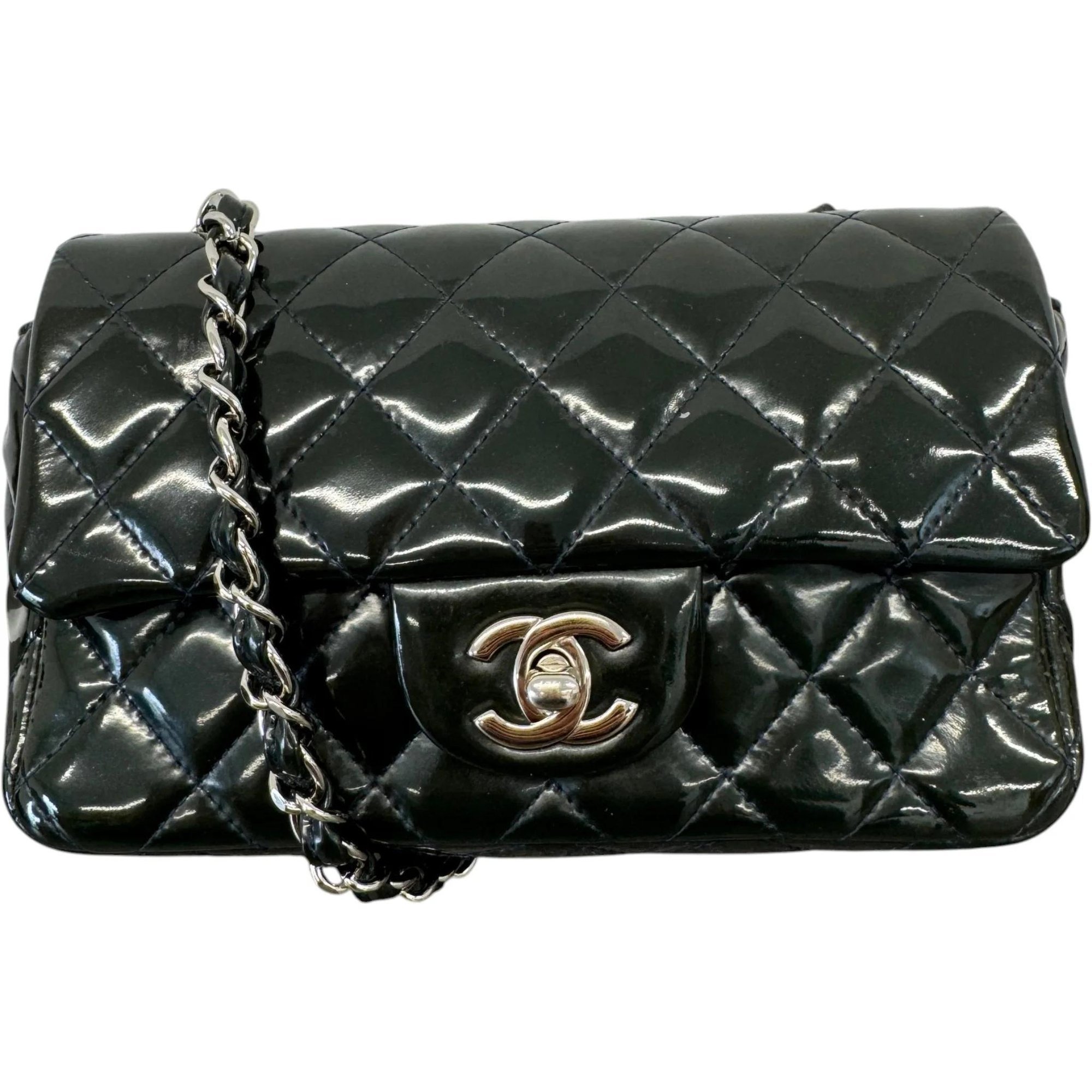 Patent leather handbag