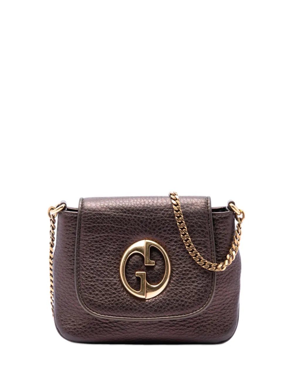 2016-2026 Small Metallic Pebbled Calfskin 1973 Chain crossbody bag