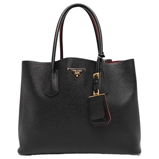 Double leather handbag