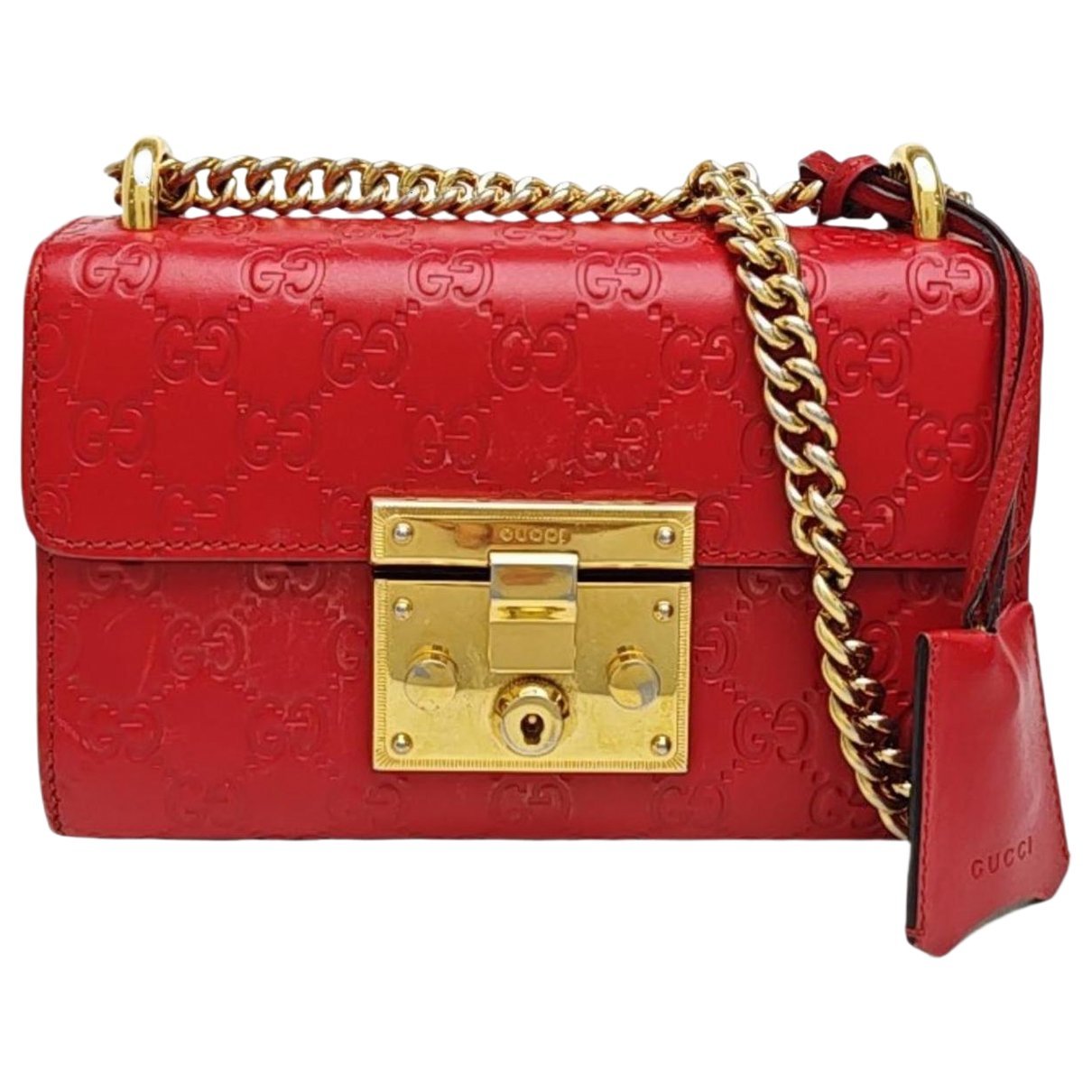 Padlock leather handbag