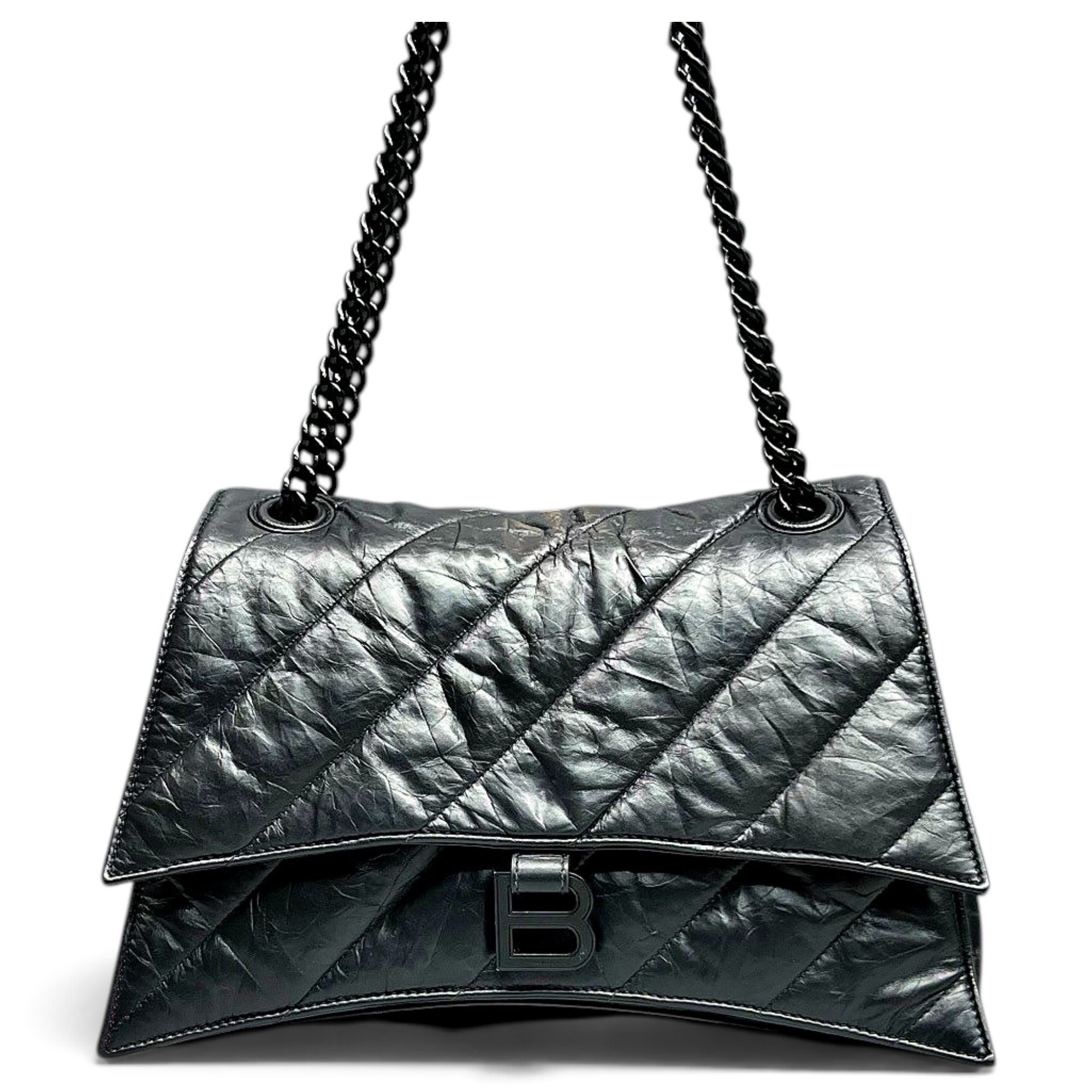 Crush leather handbag