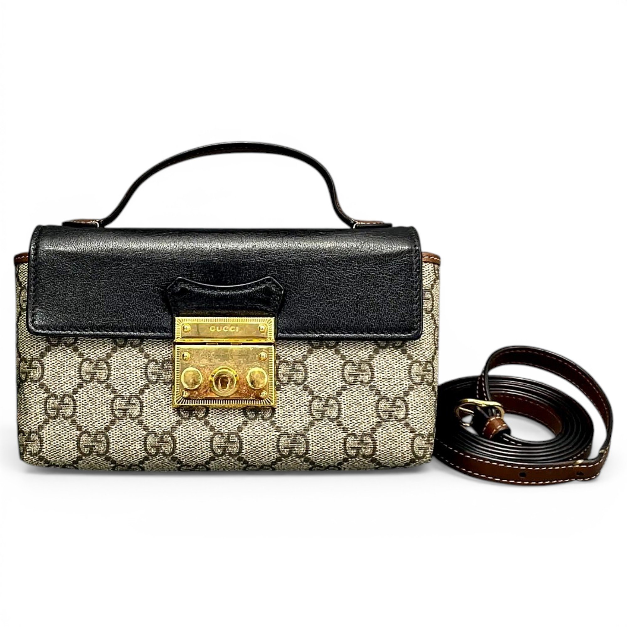 Padlock leather handbag