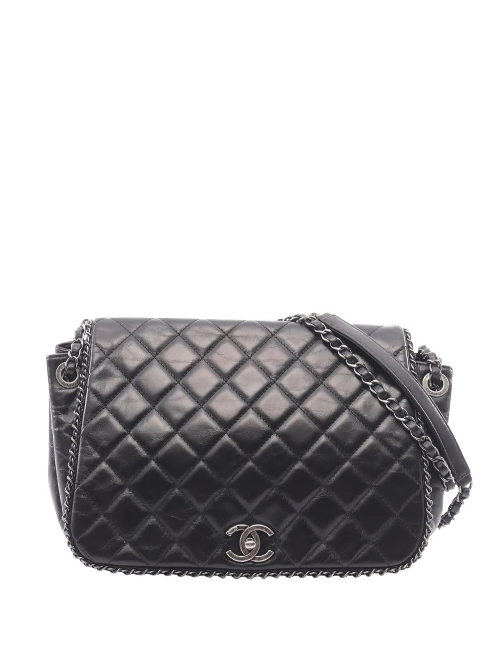 2015-2016 Quilted Calfskin CC Enchained Accordion Flap crossbody bag