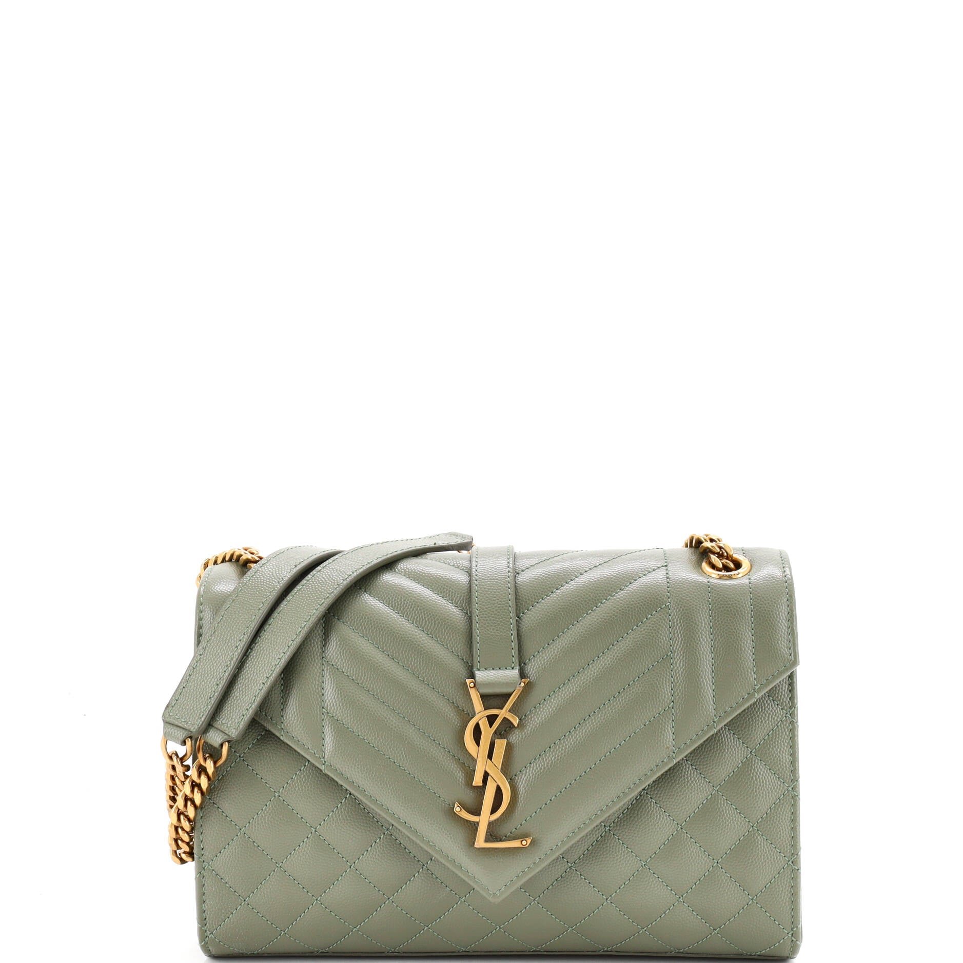 Classic Monogram Envelope Satchel Mixed Matelasse Leather Medium
