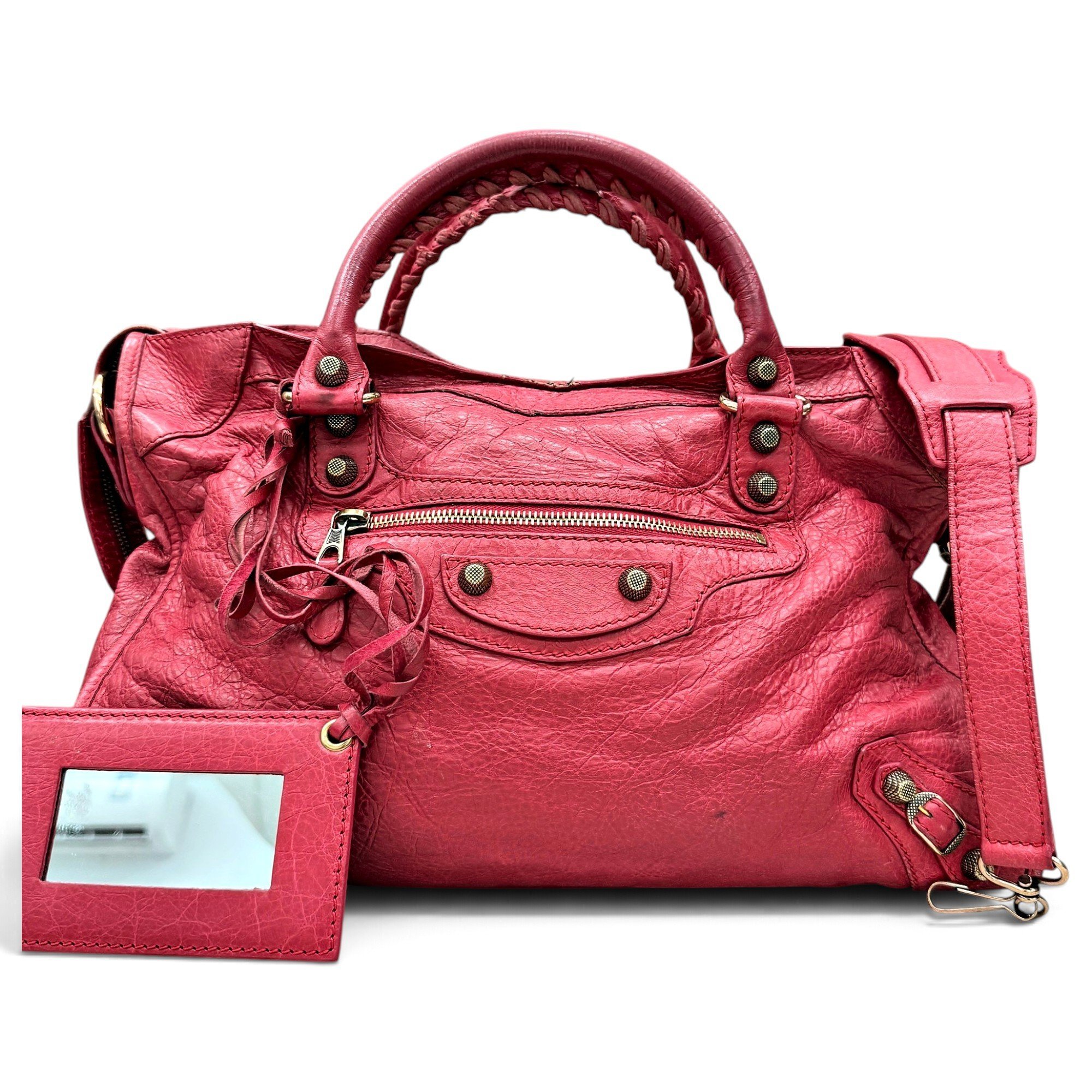 City leather handbag