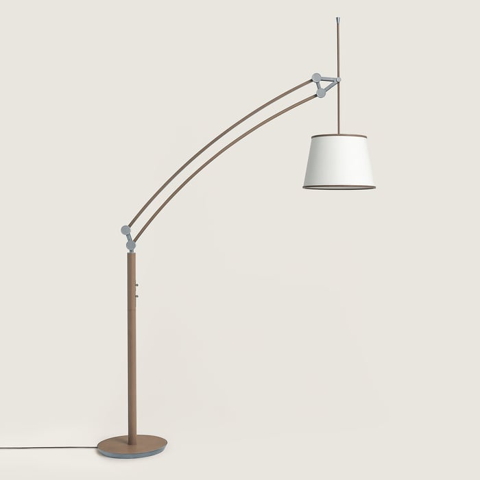Étoupe Pantographe Arc Floor Lamp