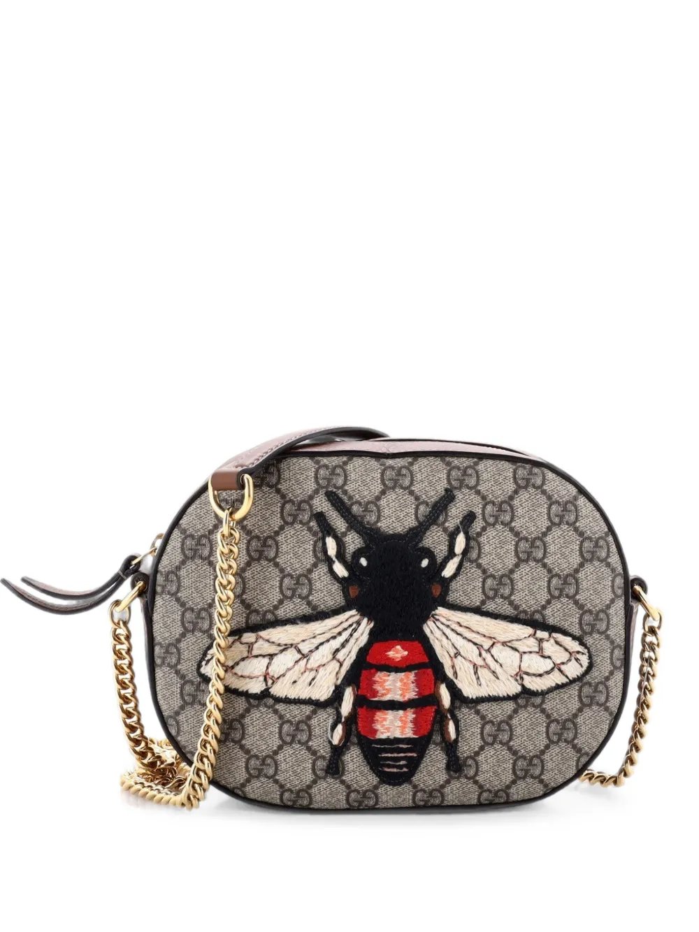 Chain Embroidered GG Coated Canvas Mini crossbody bag