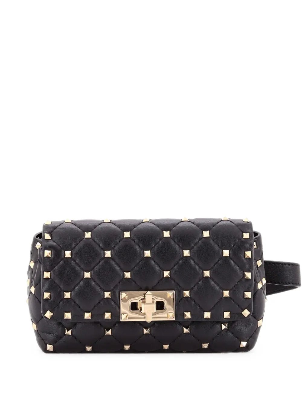 Rockstud Spike Turnlock Quilted Leather belt bag