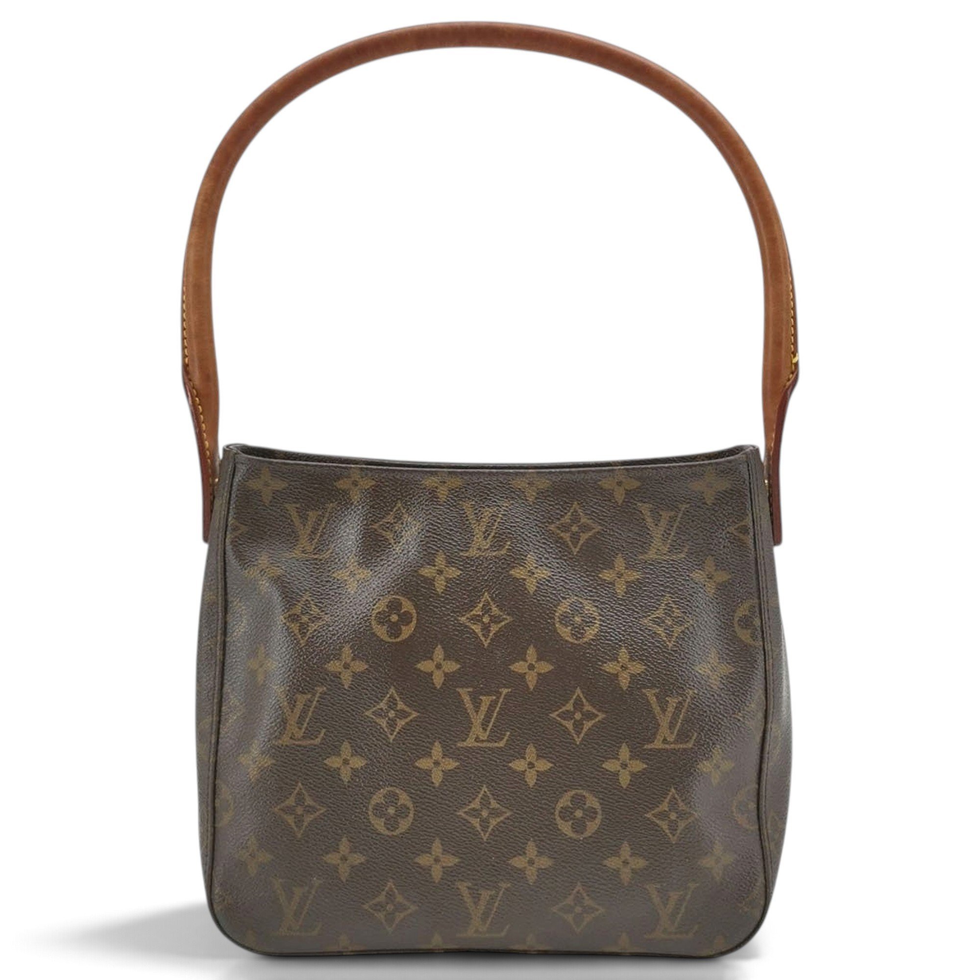 Looping leather handbag