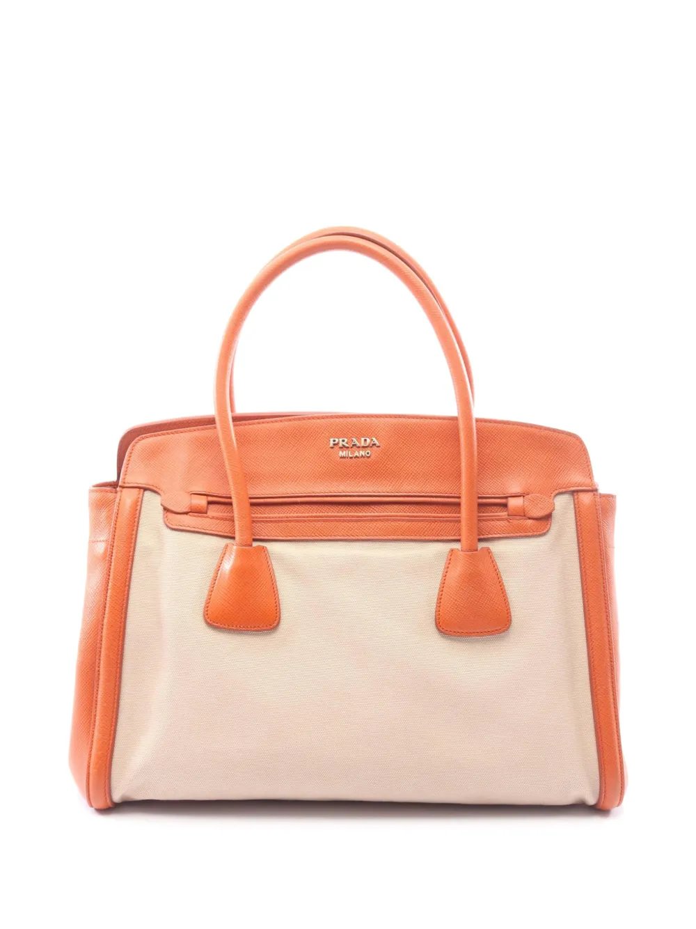 2010-2026 Bicolor Saffiano Cuir Trimmed Canvas satchel