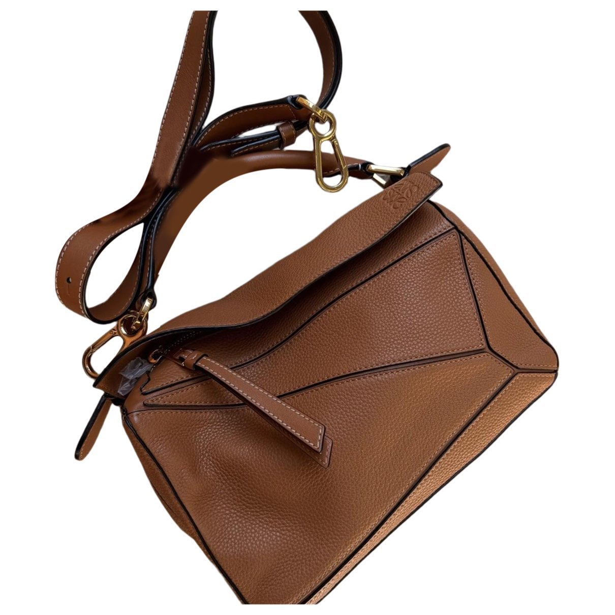 Puzzle leather handbag