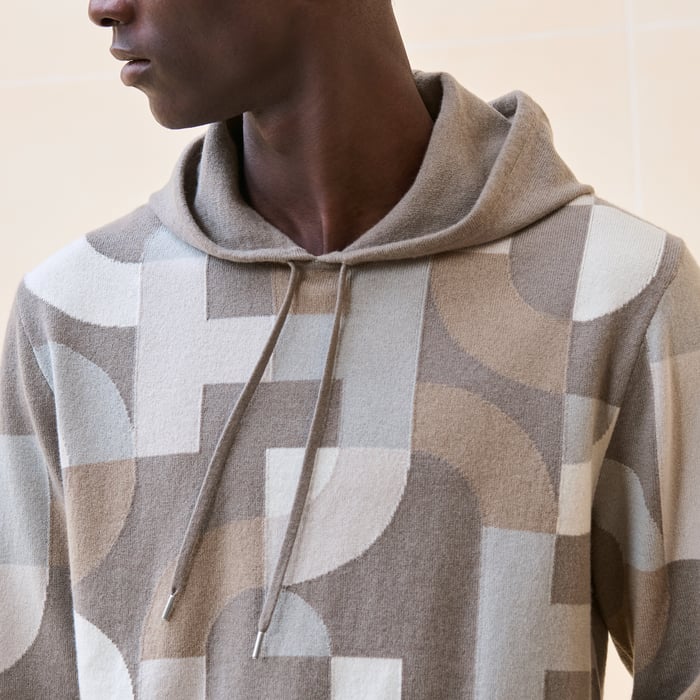 Tourbe Cashmere "Maillon Puzzle" Hooded Sweater