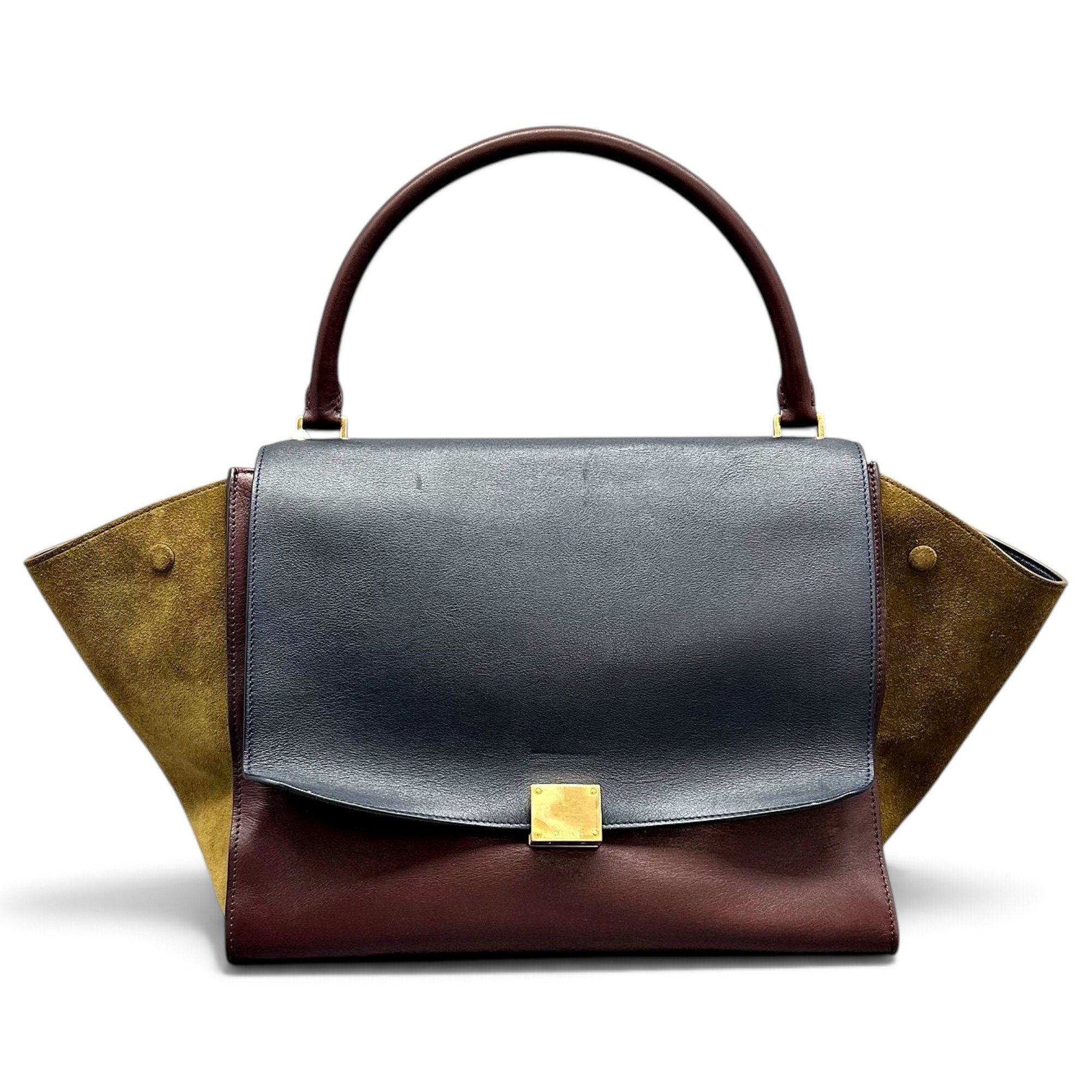 Trapèze leather handbag