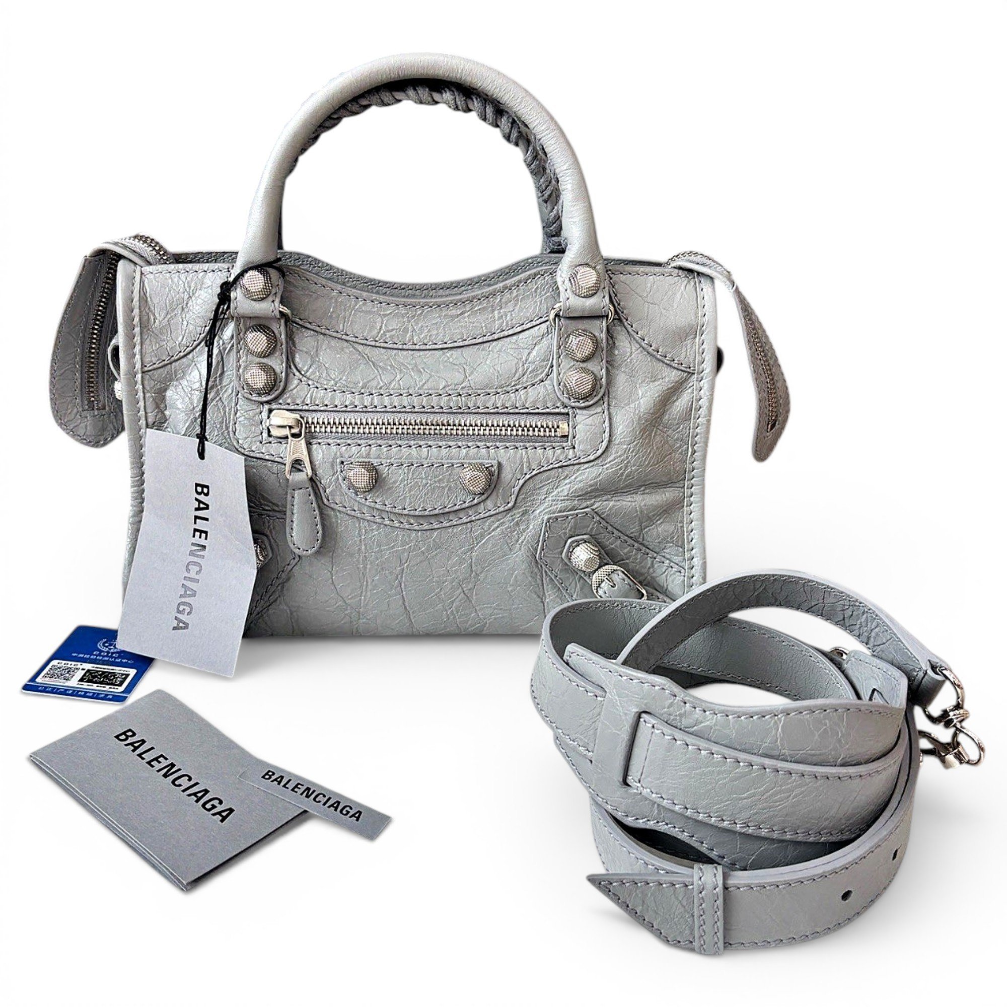 City leather handbag