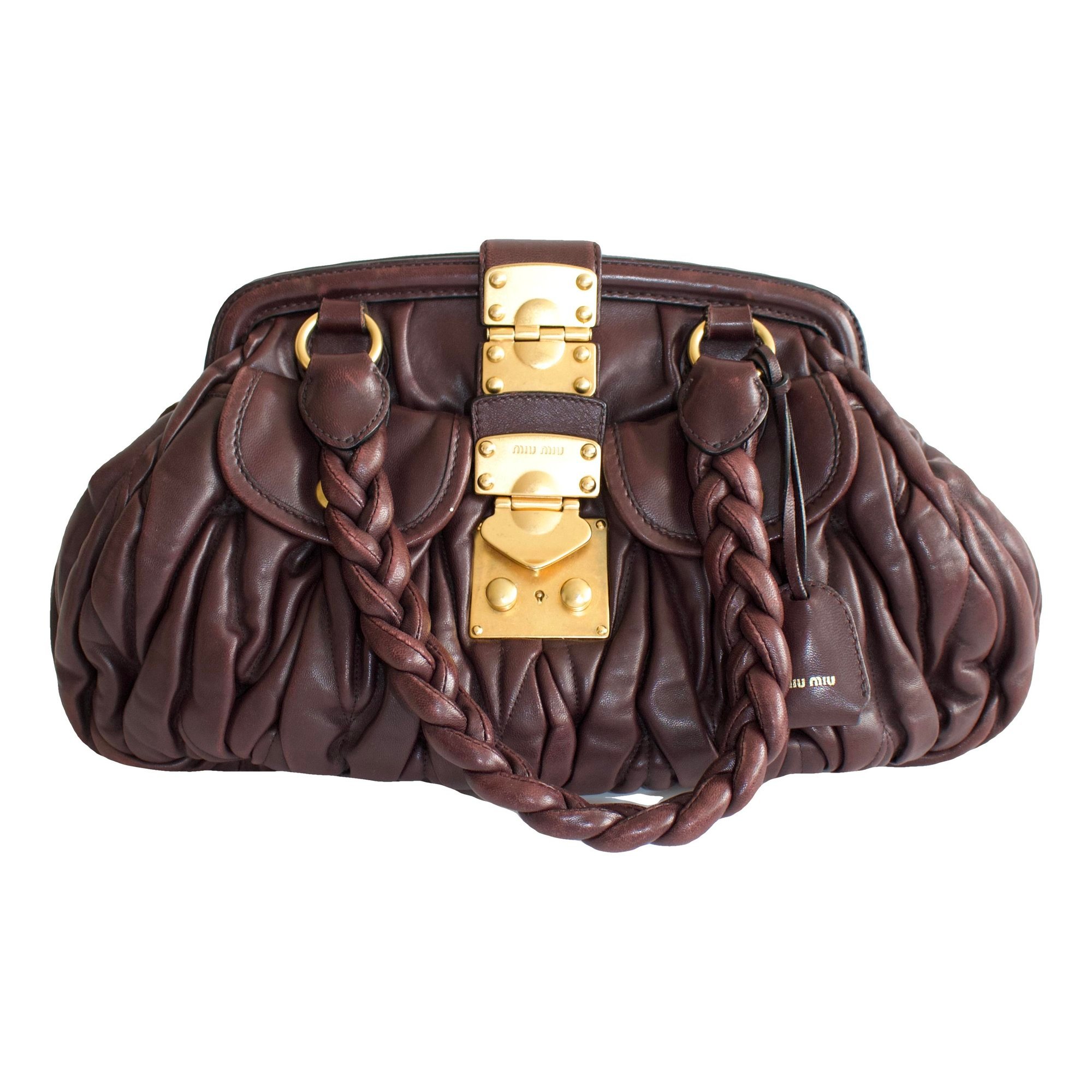 Coffer leather handbag