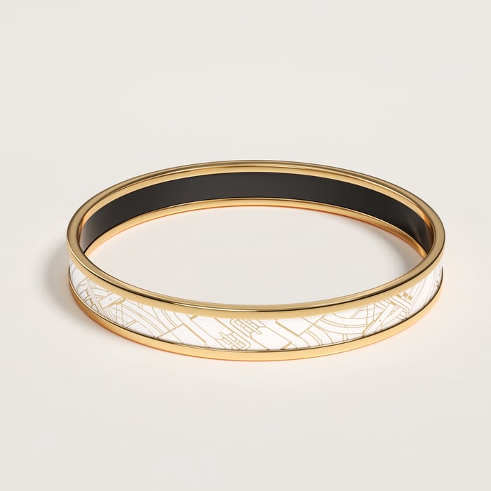 Orfèvre Jaune or Blanc Mors a Jouets Bangle