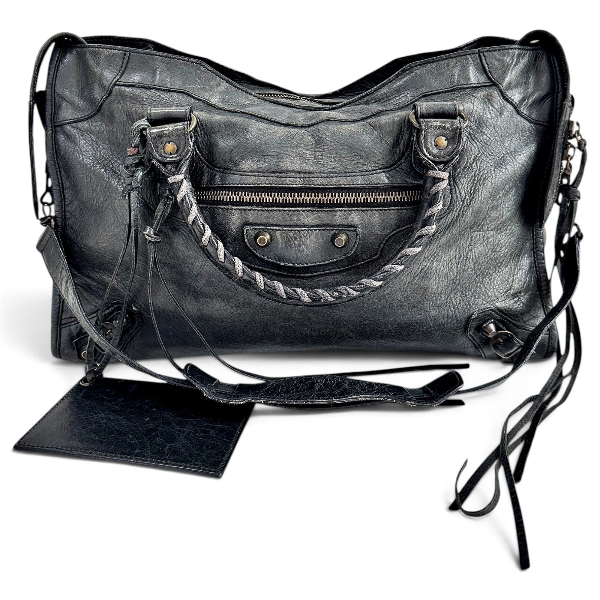 City leather handbag