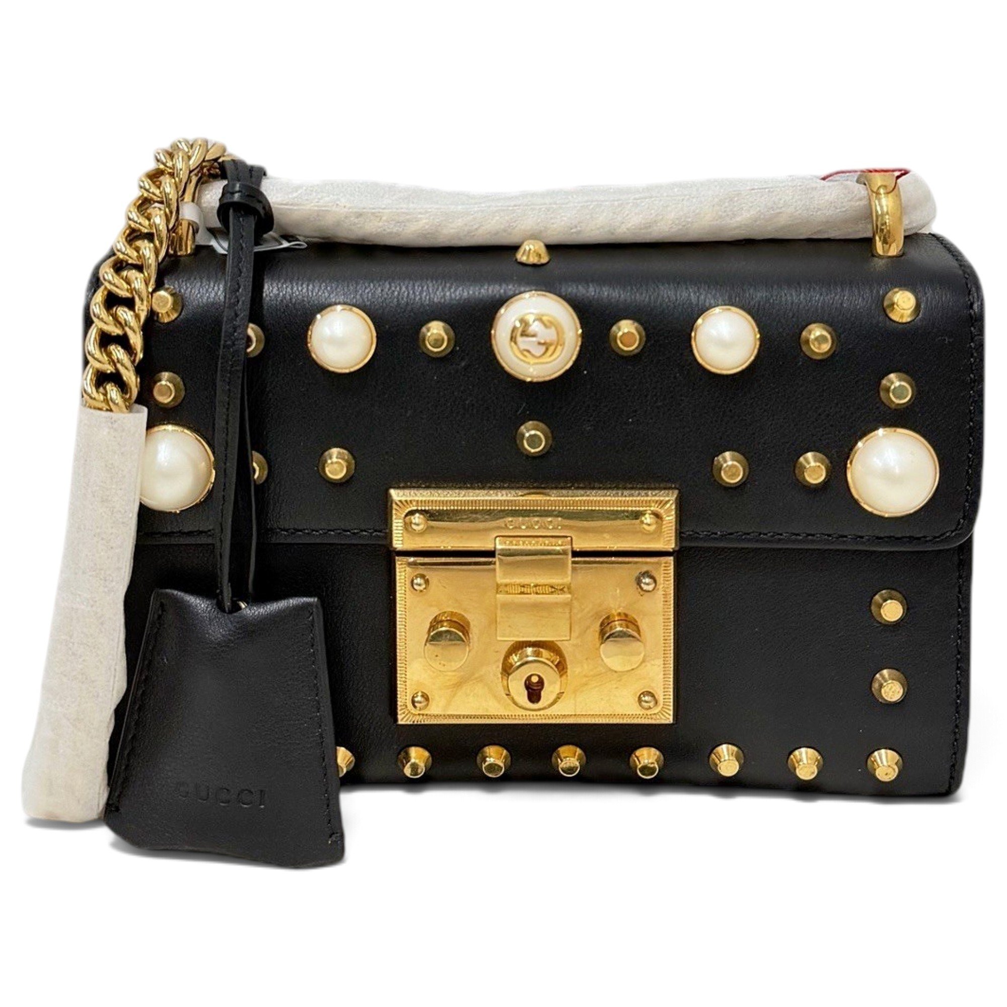 Padlock leather handbag
