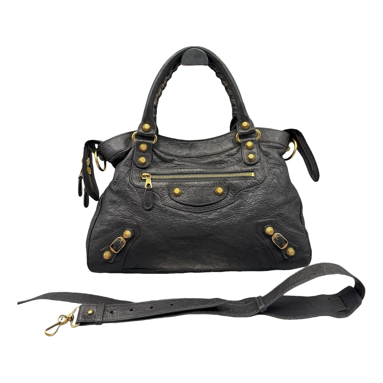 City leather handbag