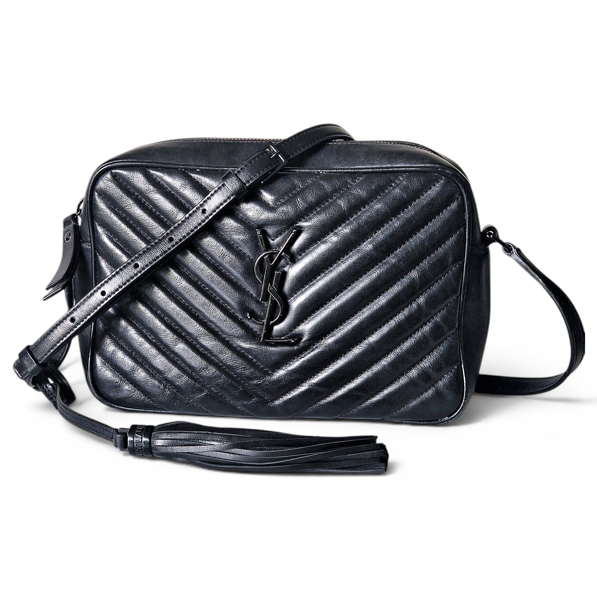 Camera Lou leather crossbody bag