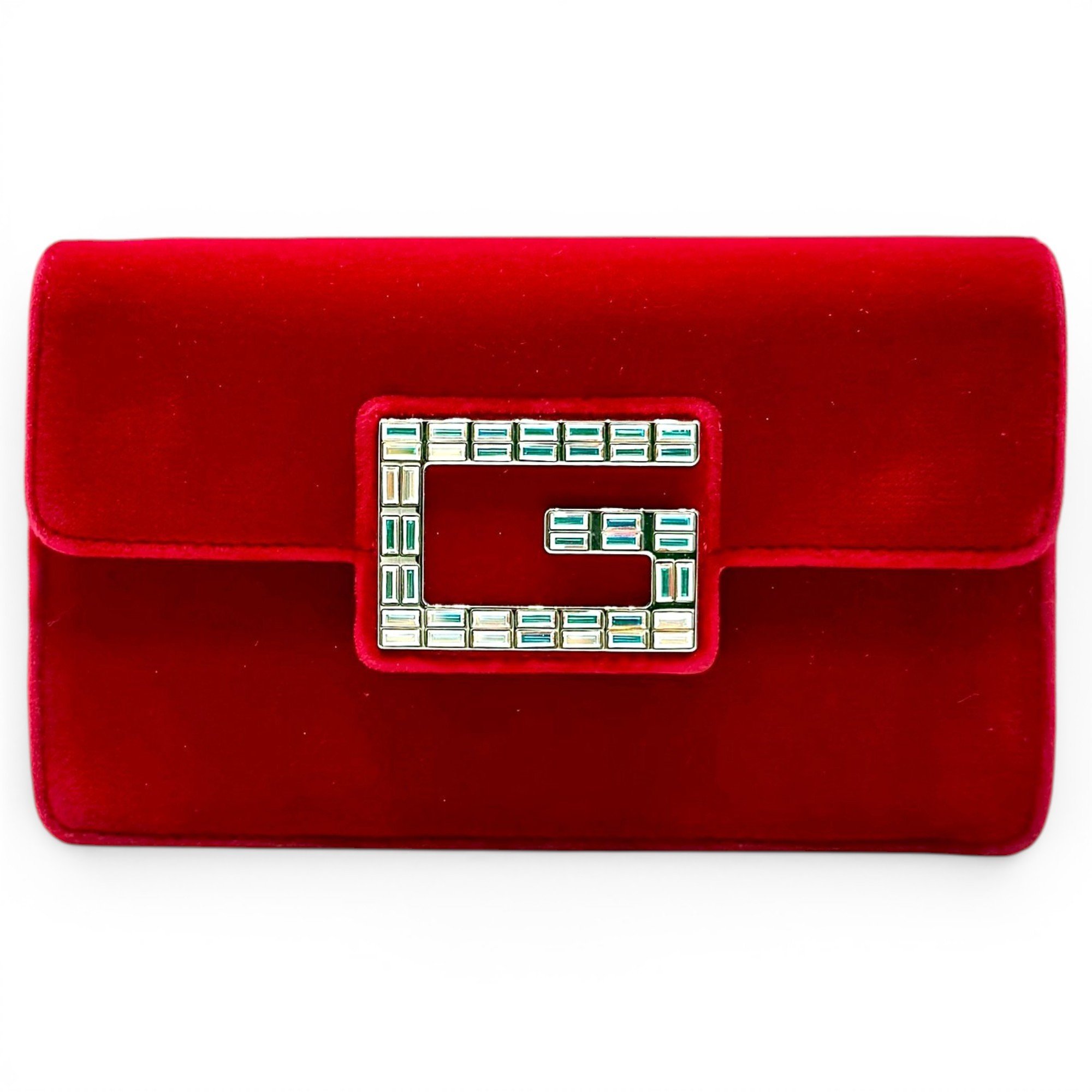 Square G velvet clutch bag