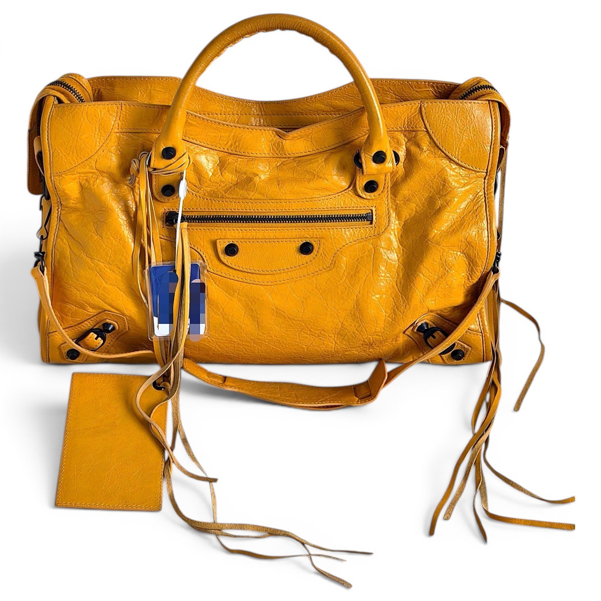 City leather handbag