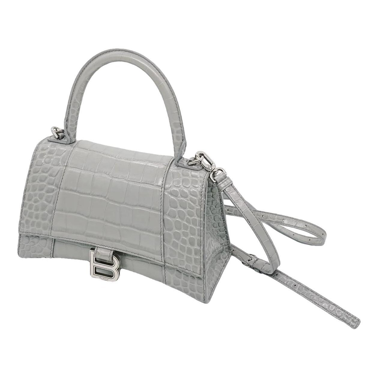 Hourglass leather handbag