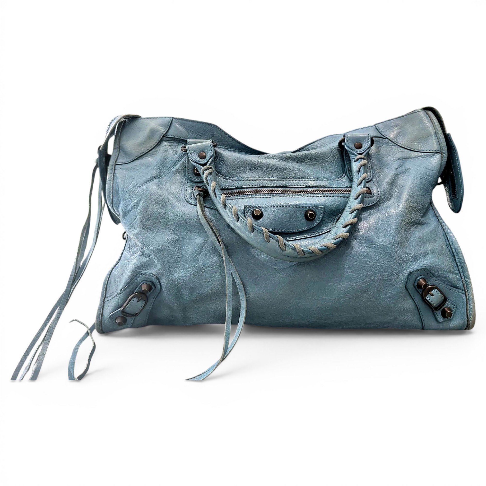 Classic Metalic leather handbag