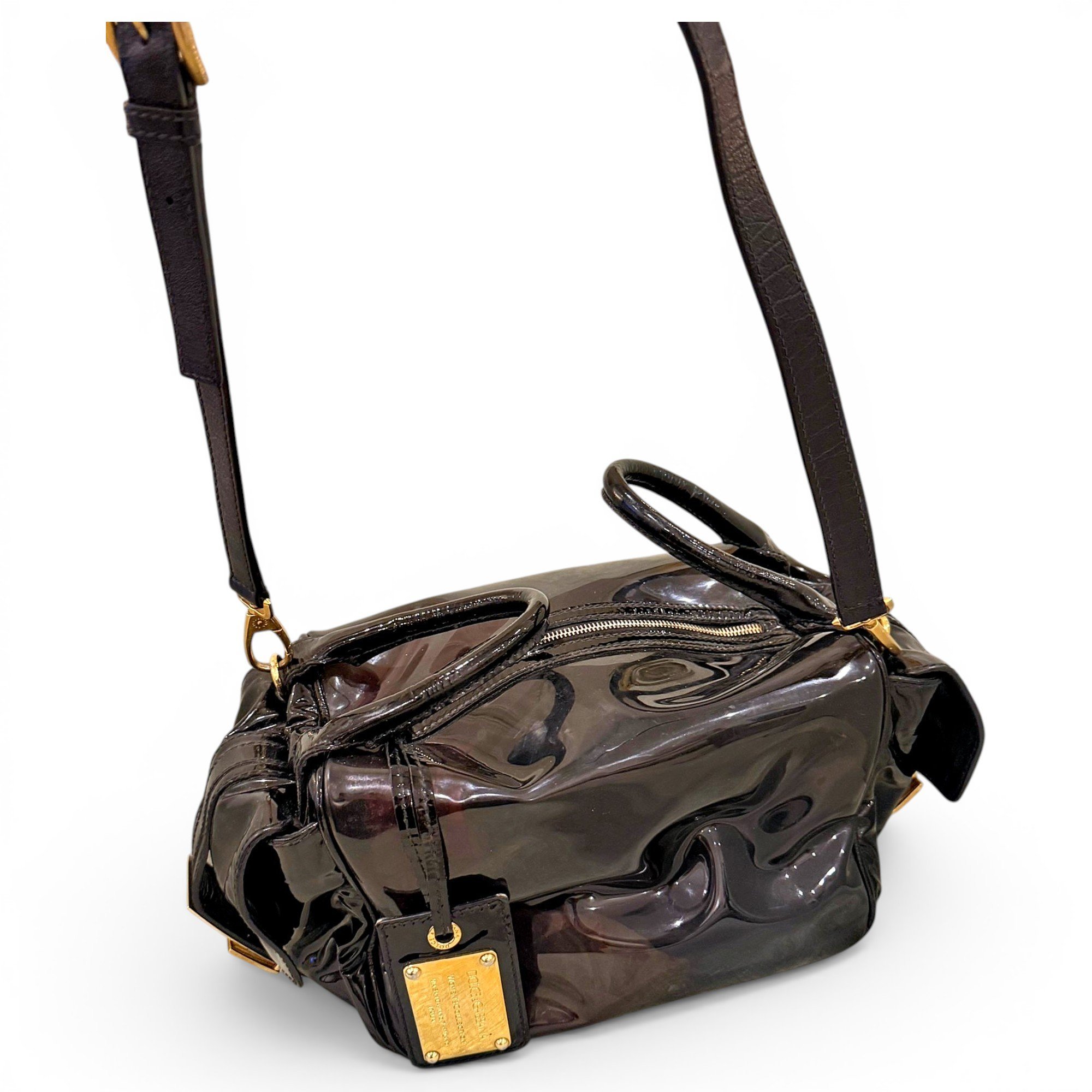 Patent leather handbag