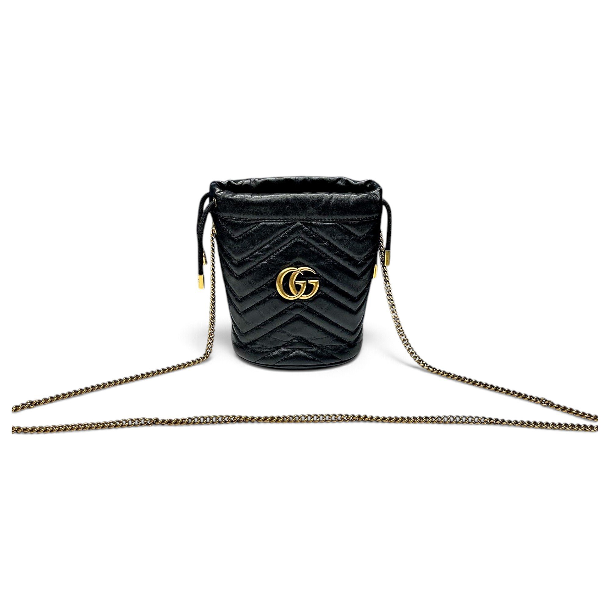 GG Marmont Chain Bucket leather handbag