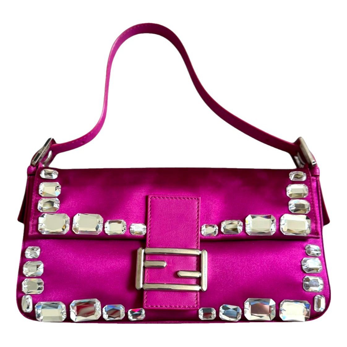 Baguette silk handbag