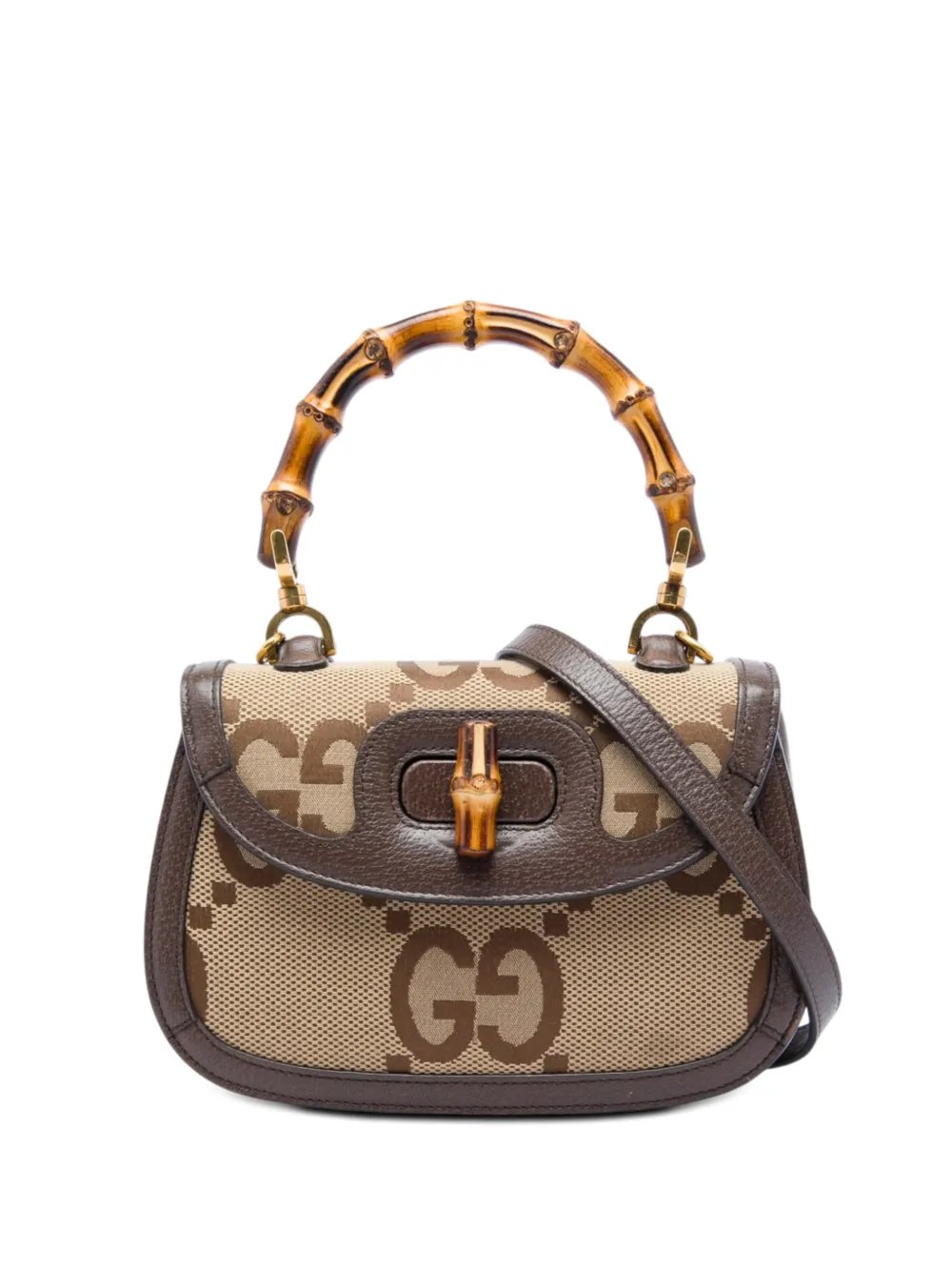 2016-2026 Small Jumbo GG Canvas Bamboo 1947 Top Handle Bag satchel