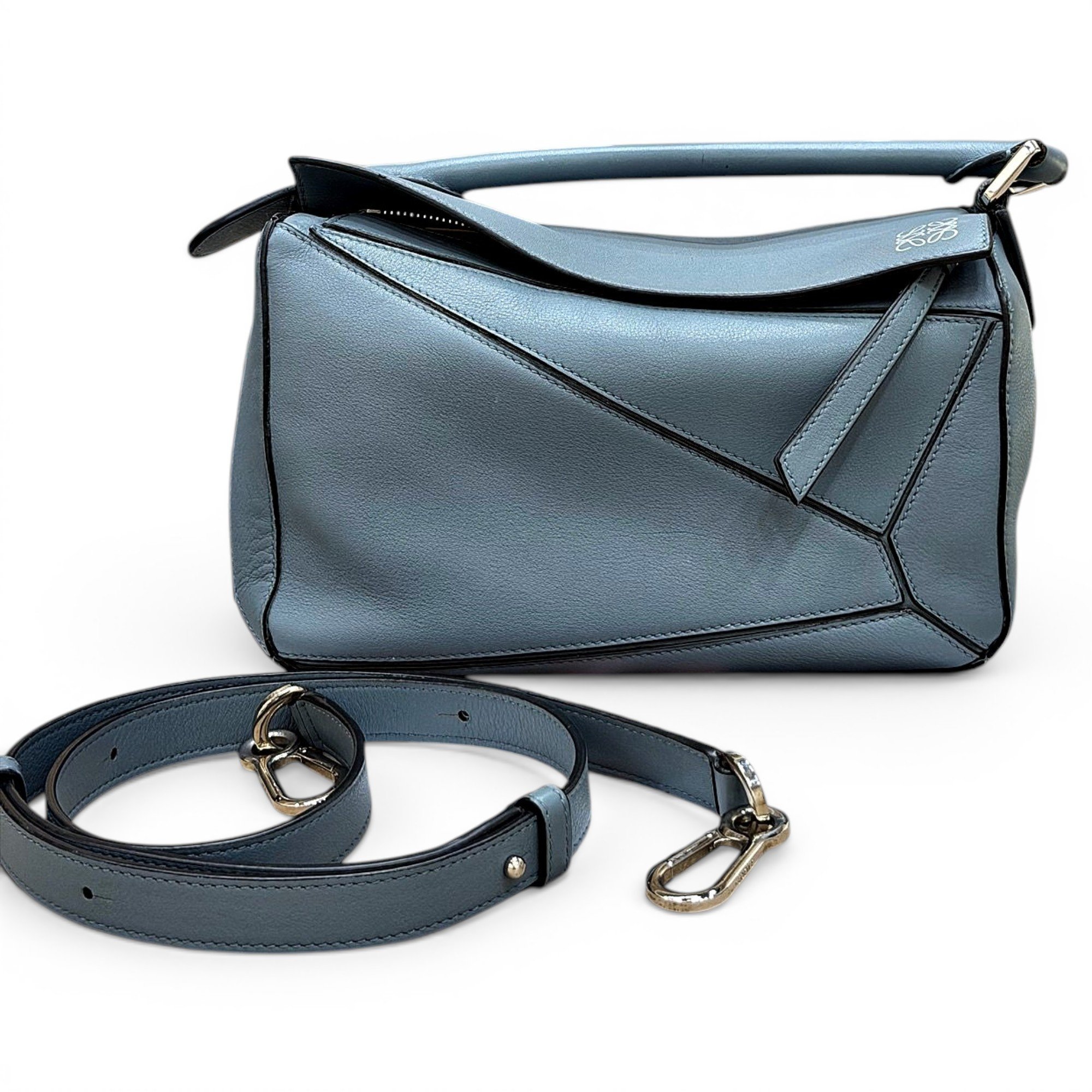 Puzzle leather handbag